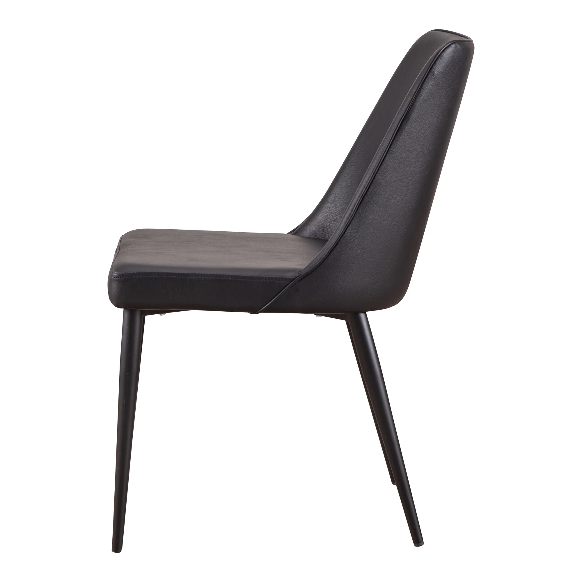 Lula Dining Chair Black Vegan Leather - Set of 2 - Image 7
