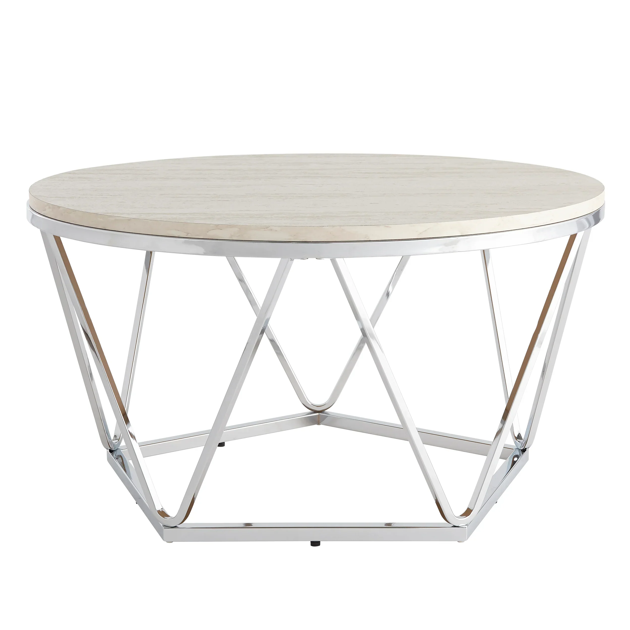 Luna Faux Stone Round Coffee Table - Image 3