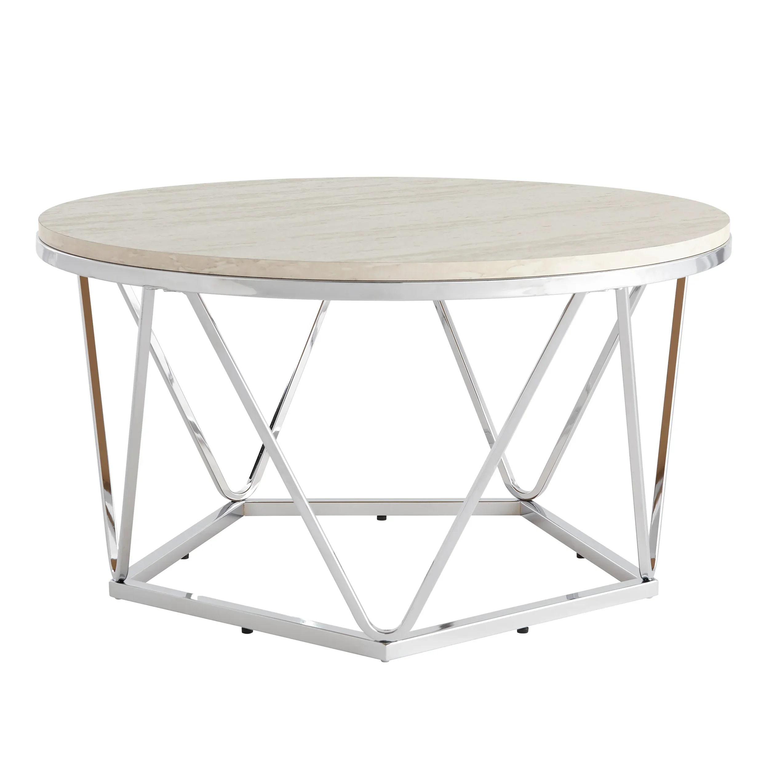 Luna Faux Stone Round Coffee Table - Image 4