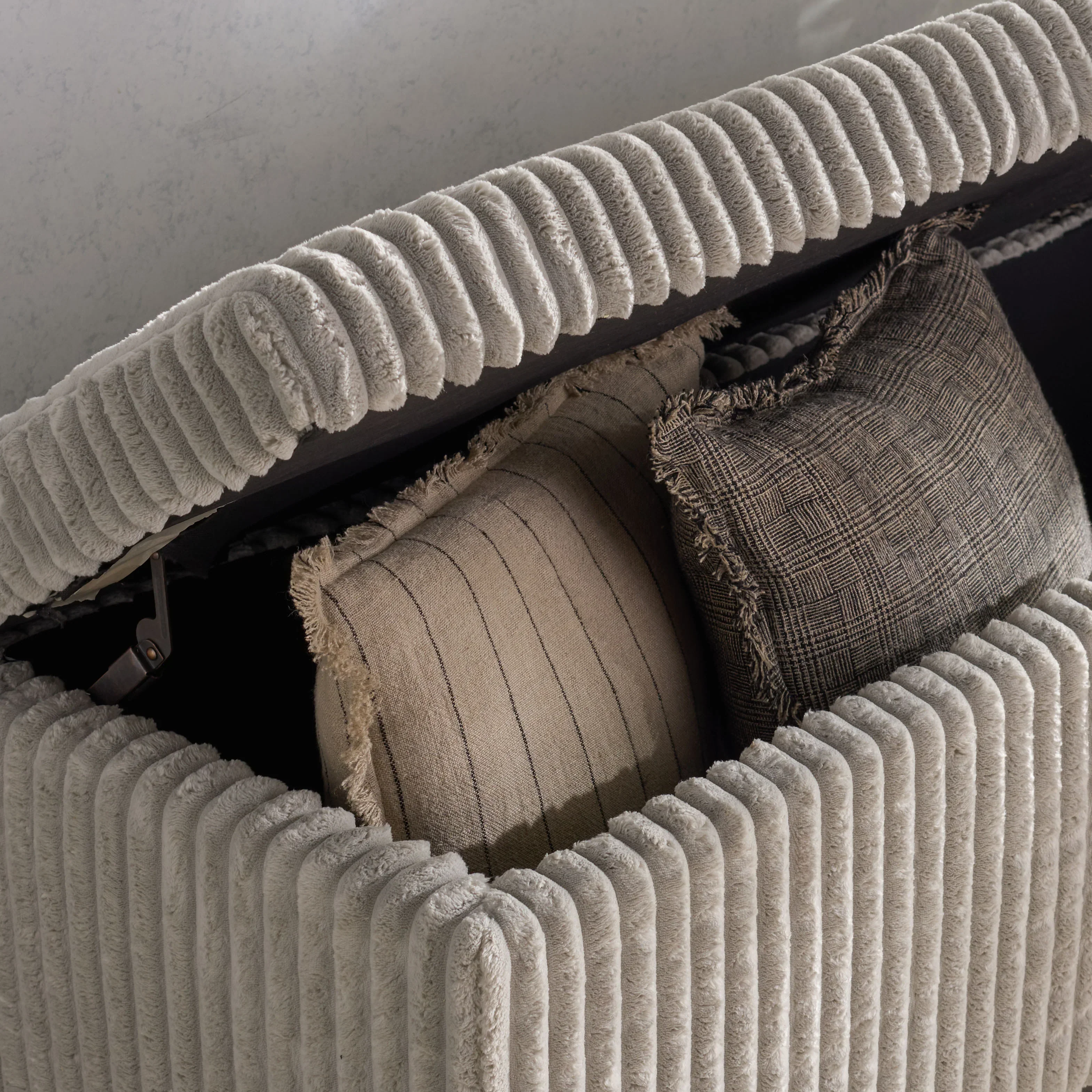 Lynzie Plush Corduroy Storage Bench - Image 12