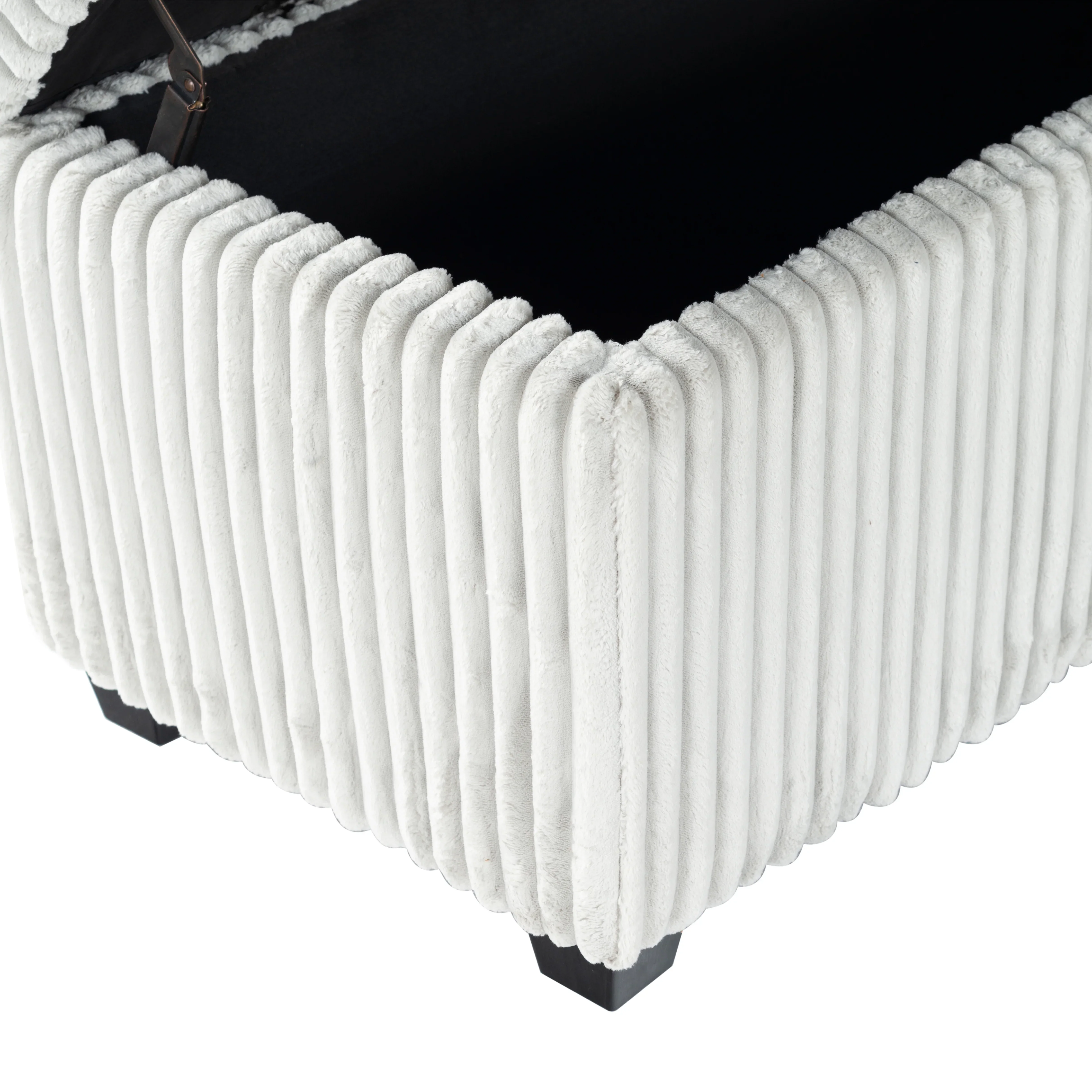 Lynzie Plush Corduroy Storage Bench - Image 16