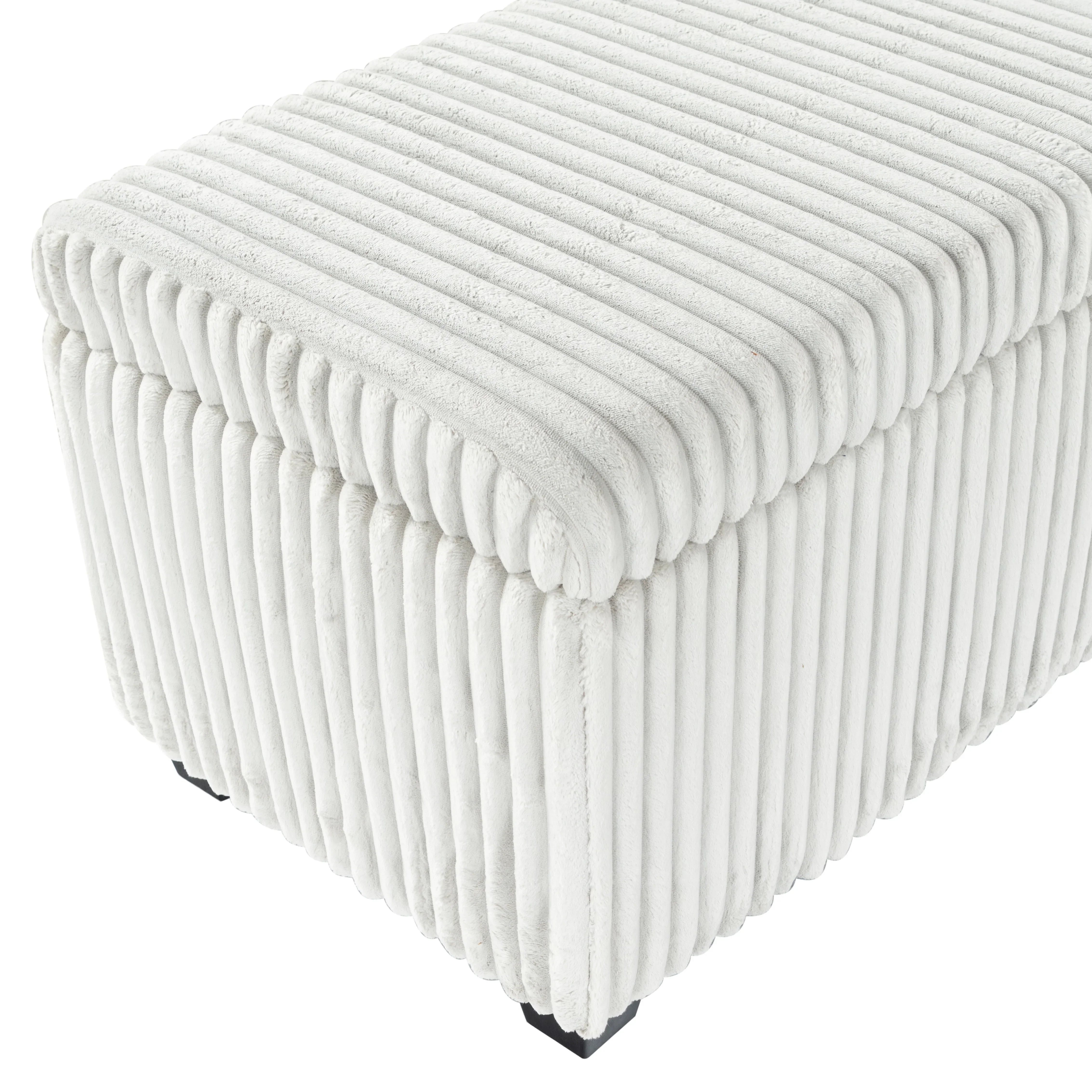 Lynzie Plush Corduroy Storage Bench - Image 17