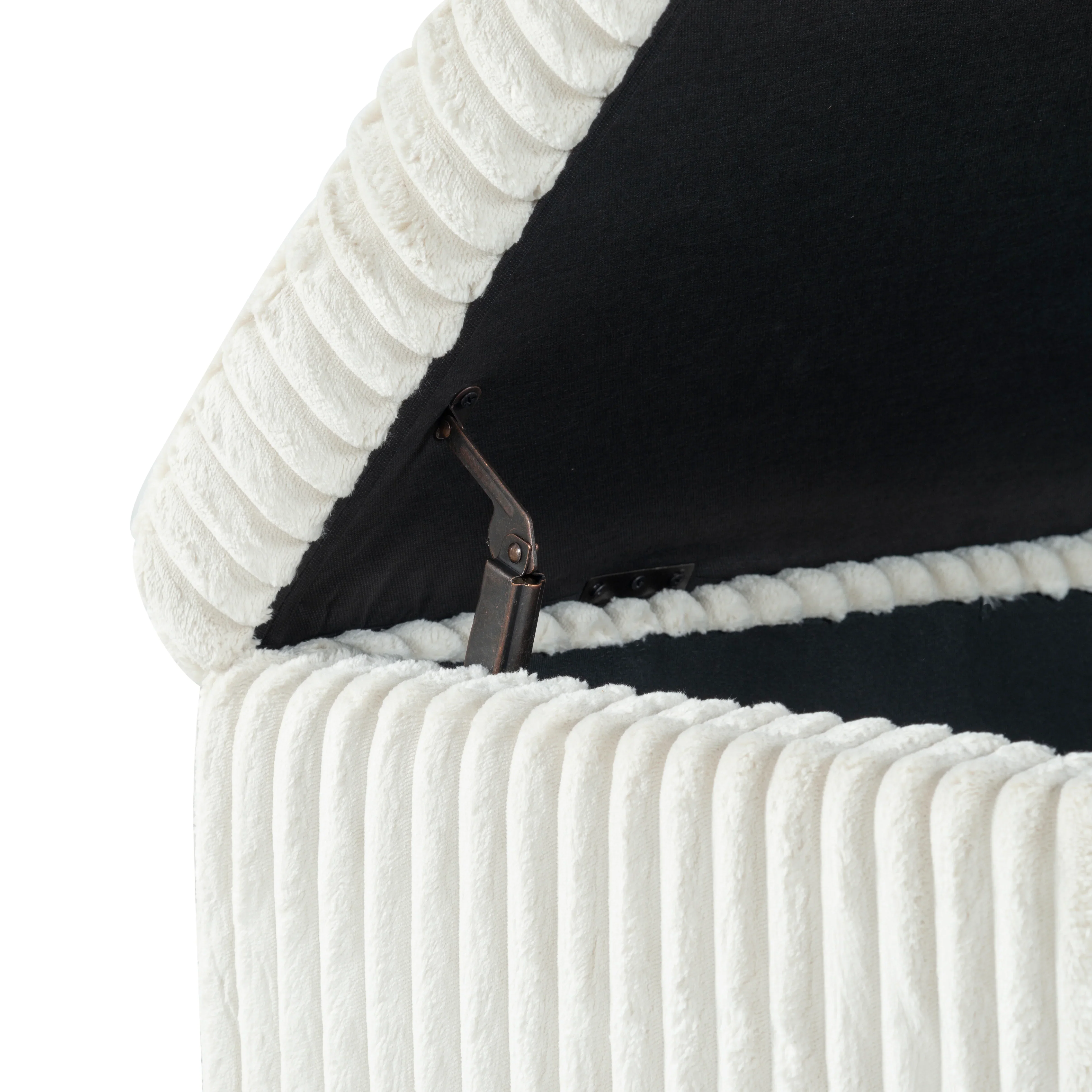 Lynzie Plush Corduroy Storage Bench - Image 4