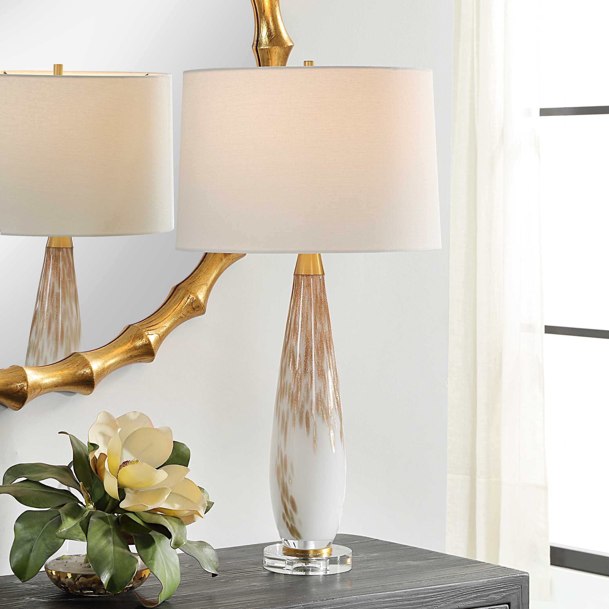 Lyra White & Gold Table Lamp - Image 2