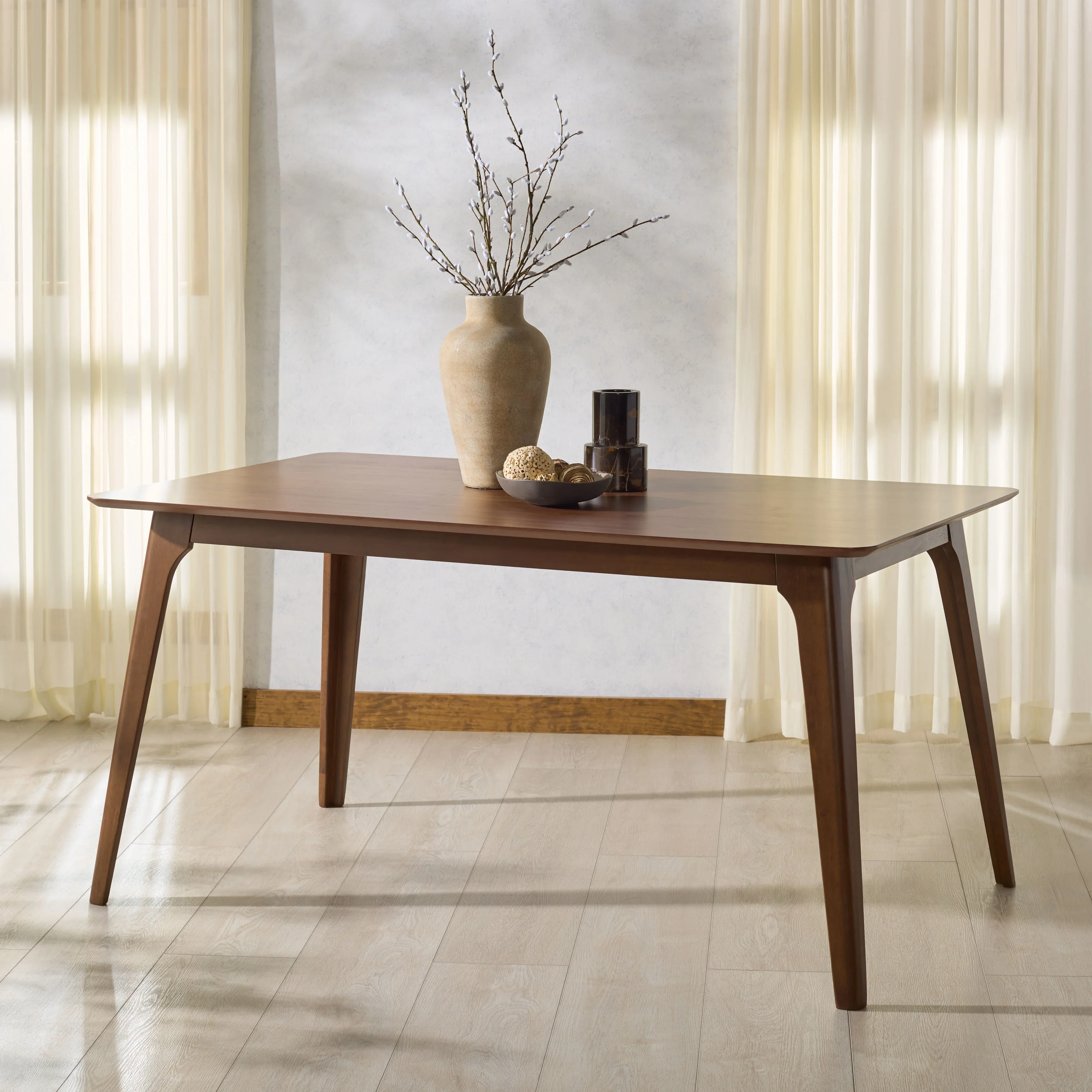 Madina Rectangle Wood Dining Table - Image 3