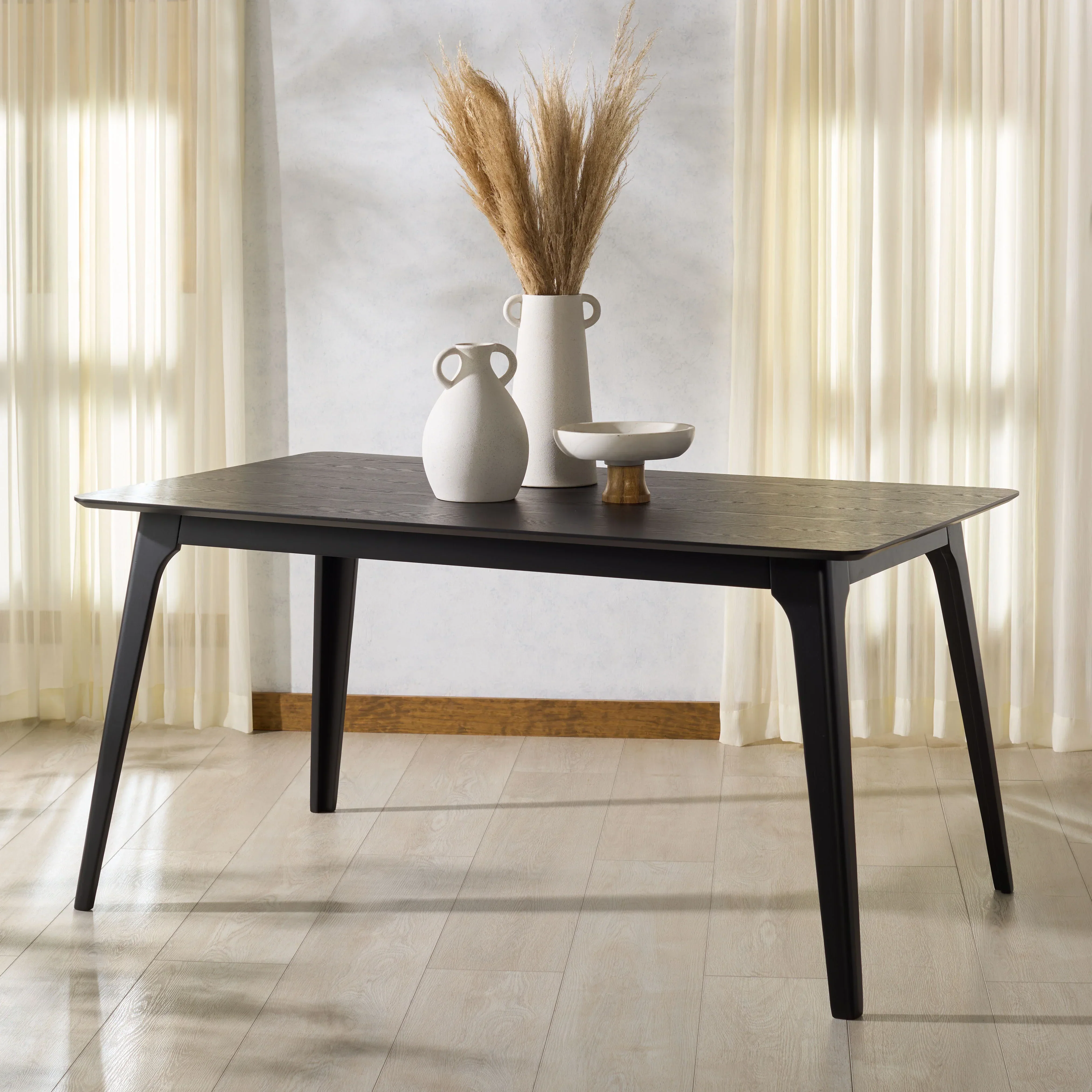 Madina Rectangle Wood Dining Table - Image 4