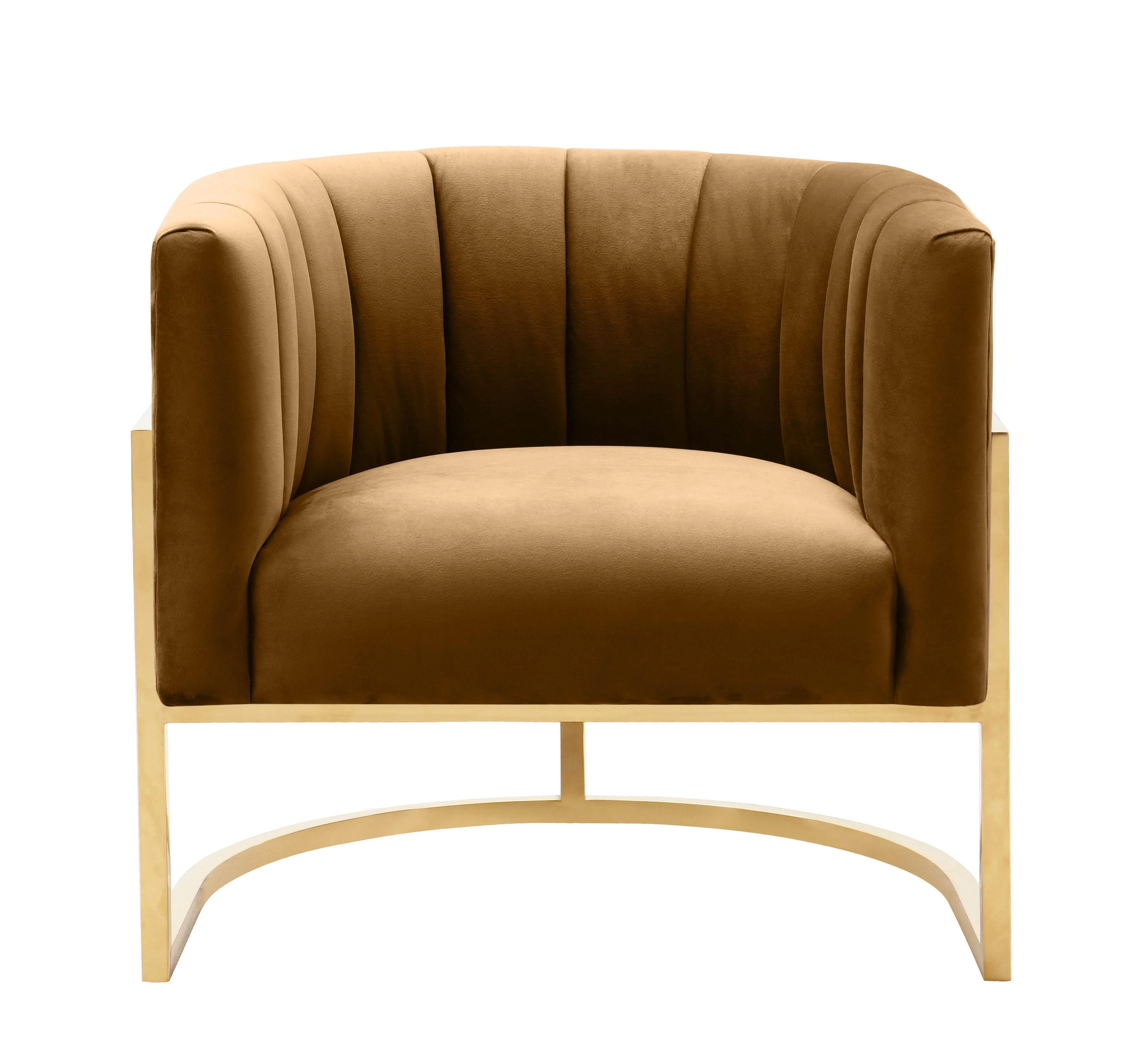 Magnolia Cognac Velvet Chair - Image 3