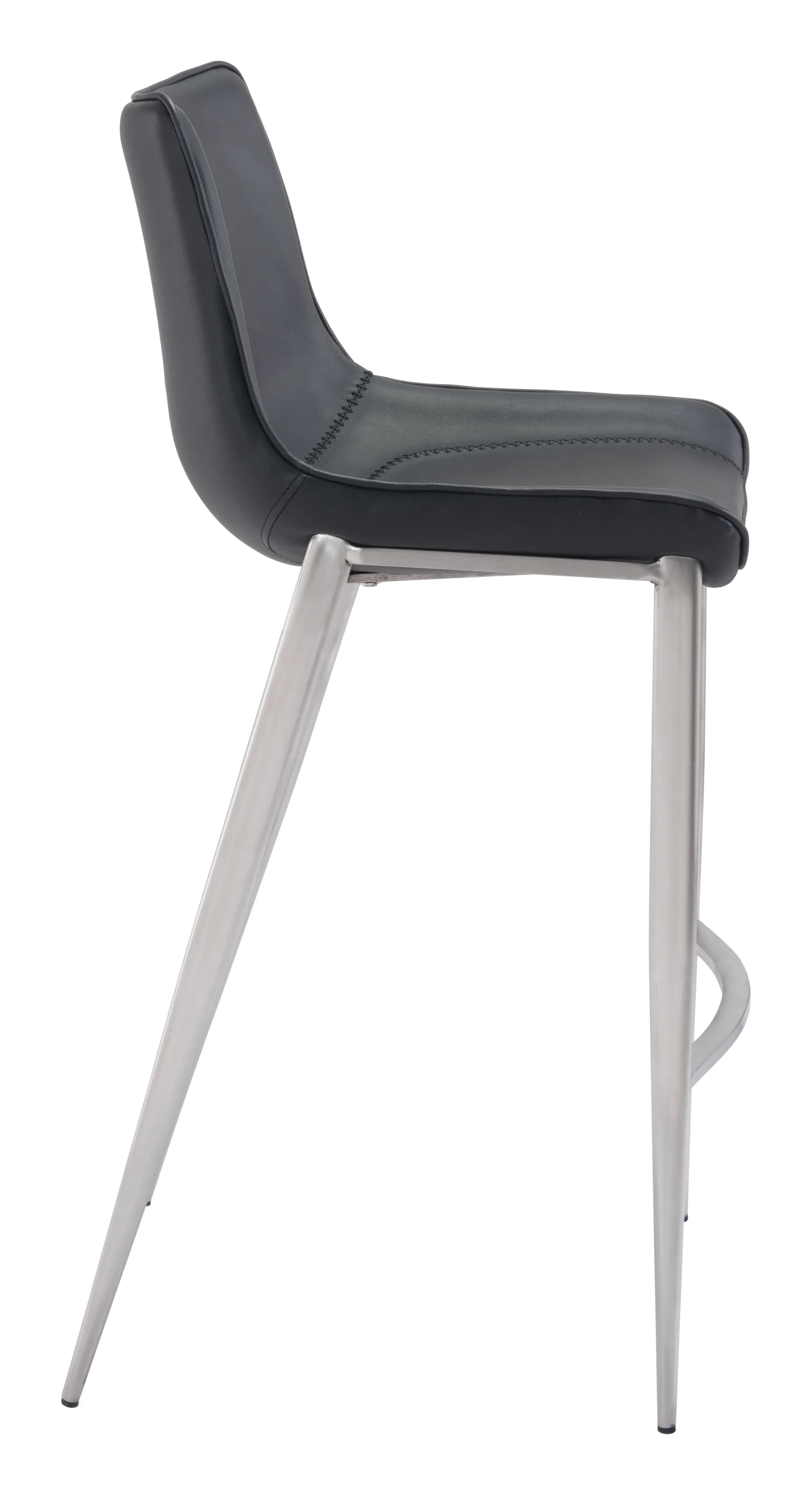 Magnus Barstool (Set of 2) Black & Silver - Image 4