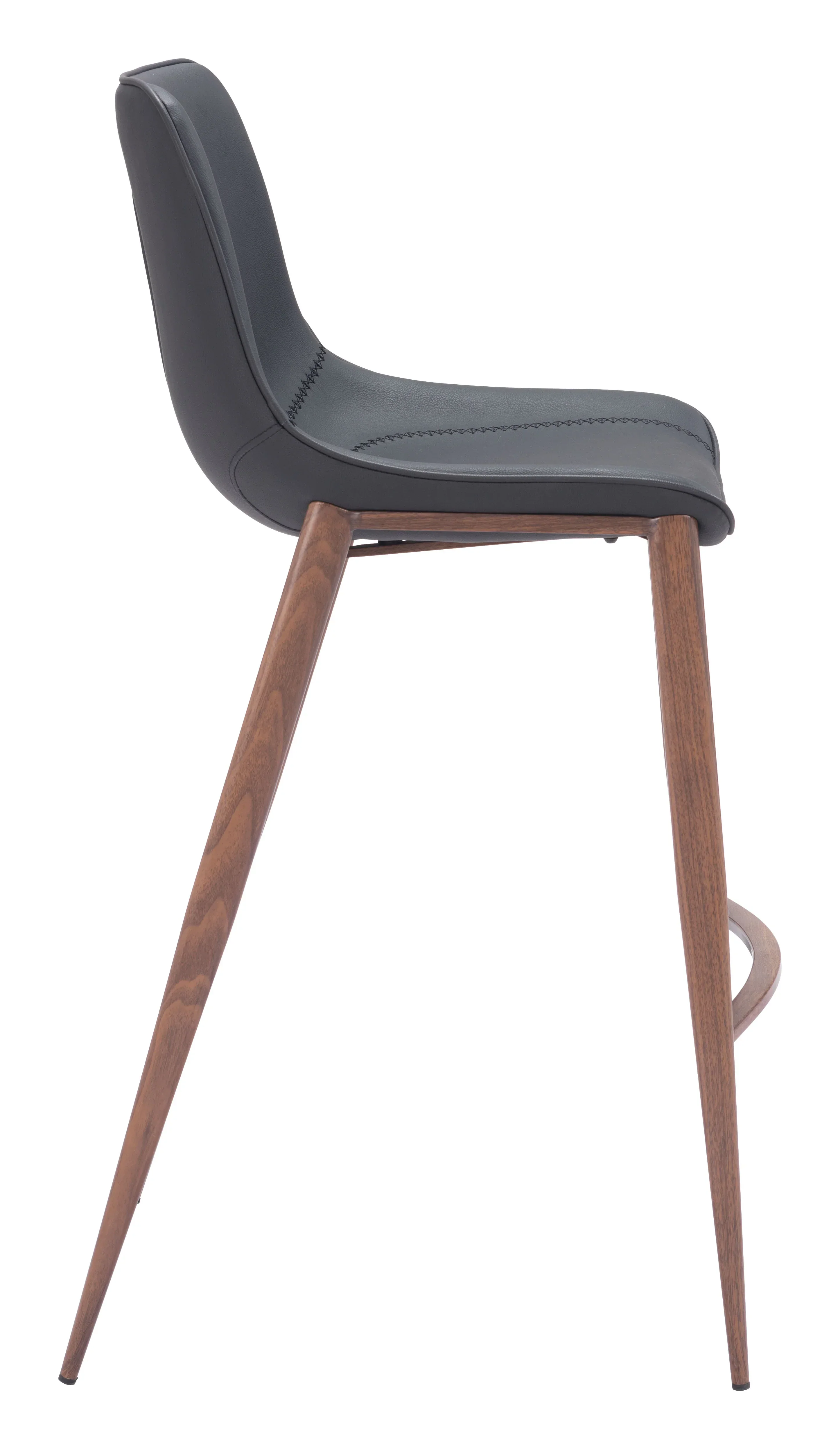 Magnus Barstool (Set of 2) Black & Walnut - Image 3