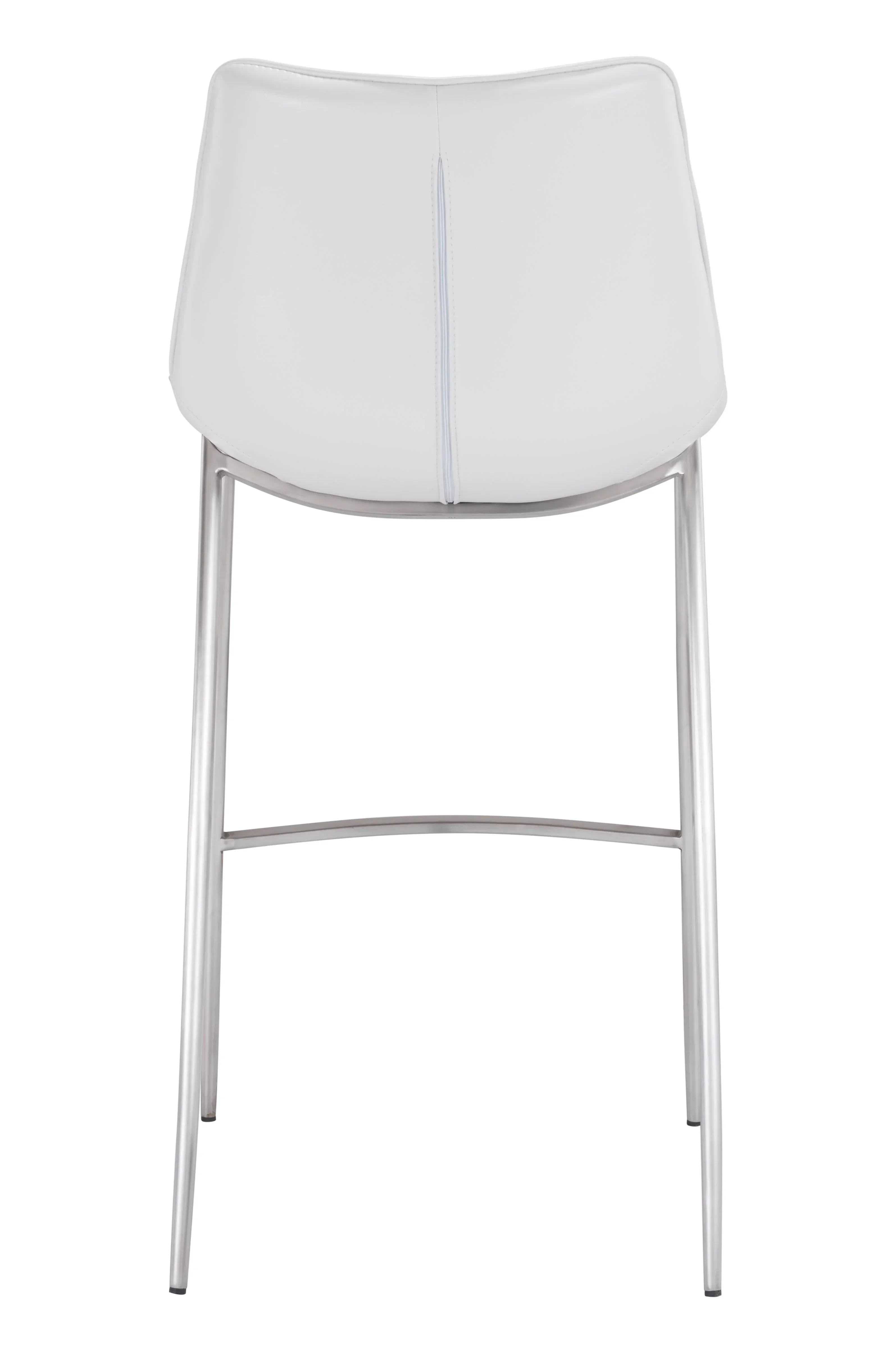 Magnus Barstool (Set of 2) White & Silver - Image 6