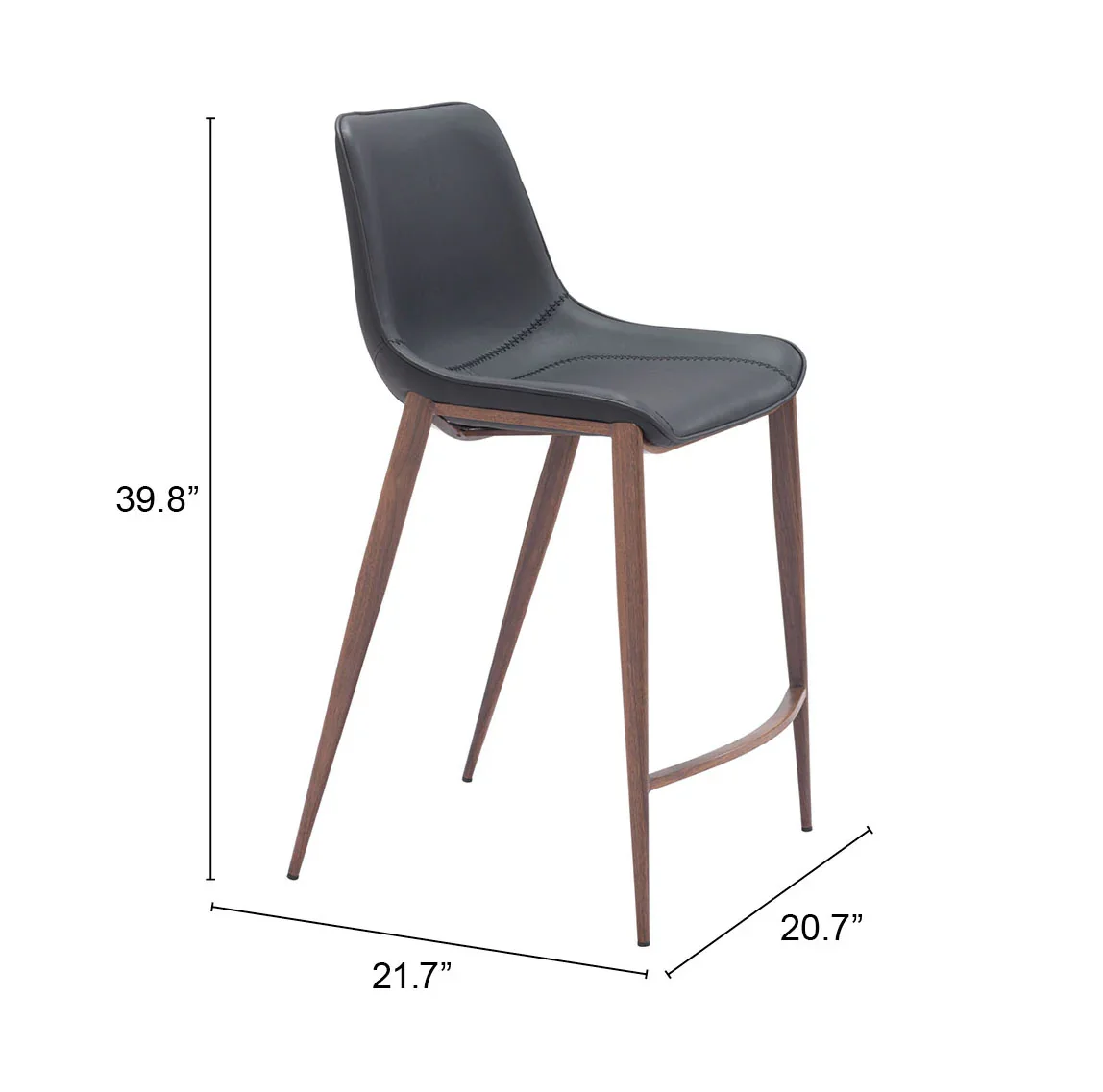 Magnus Counter Stool (Set of 2) Black & Walnut - Image 6