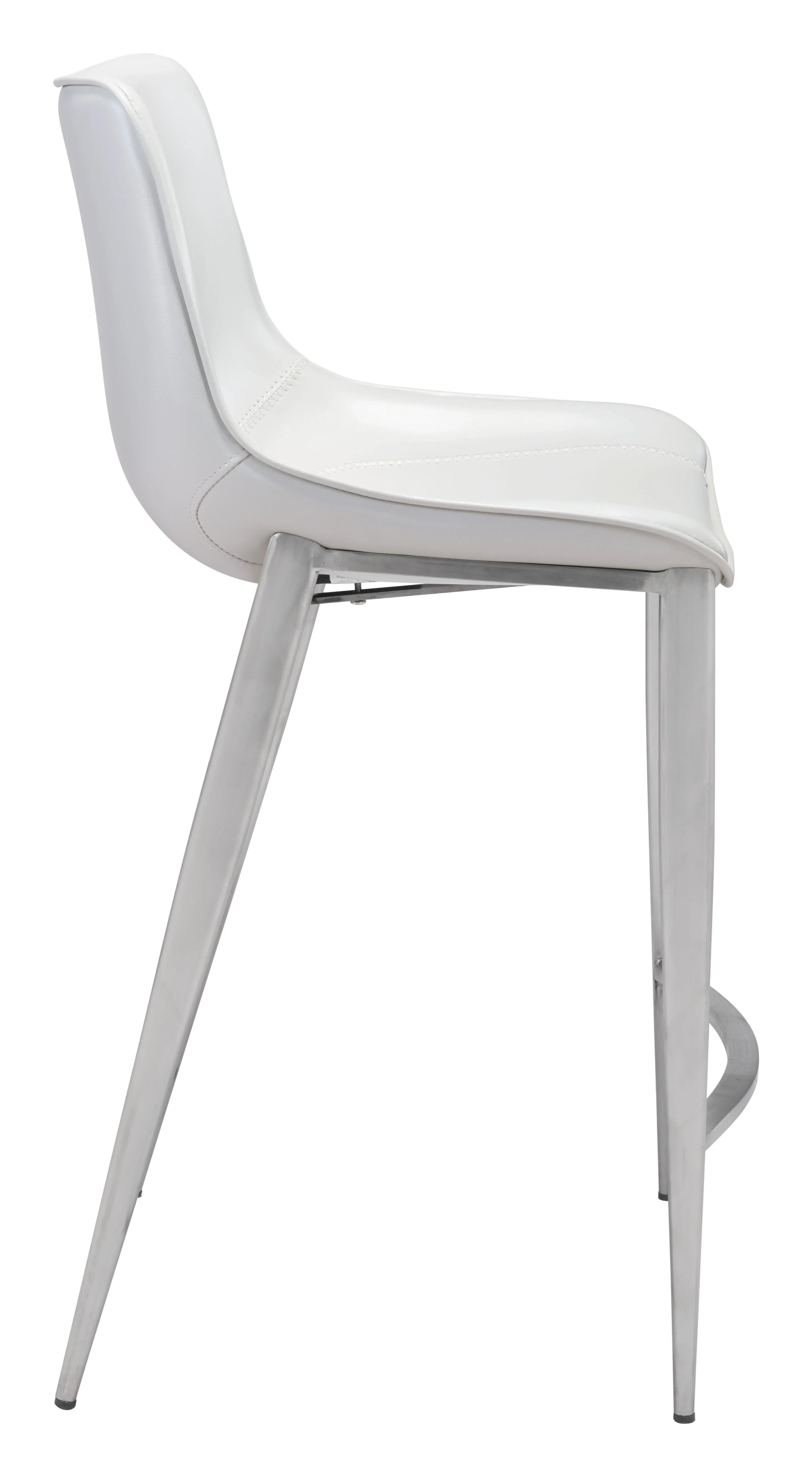 Magnus Counter Stool (Set of 2) White & Silver - Image 3