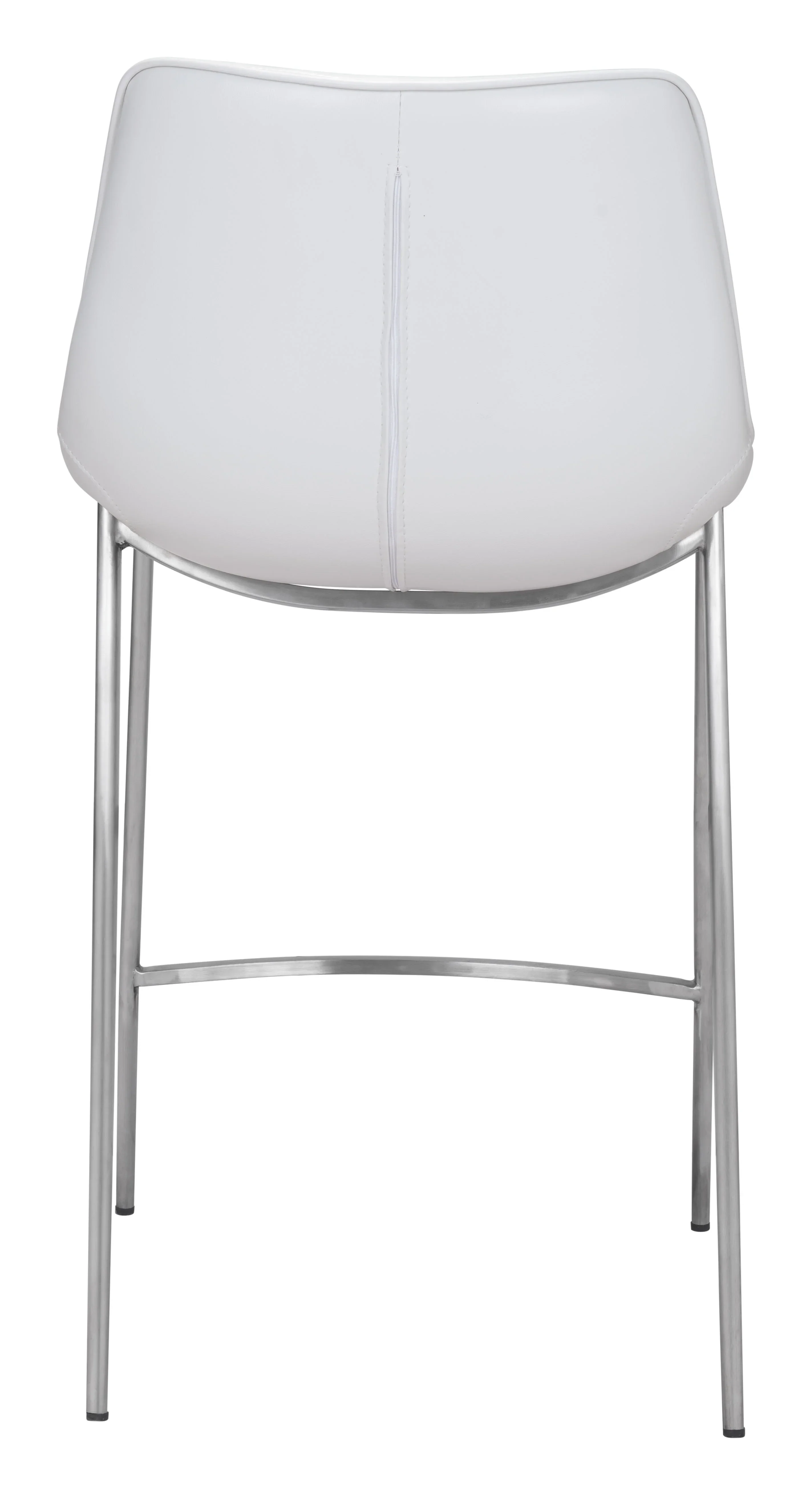 Magnus Counter Stool (Set of 2) White & Silver - Image 5