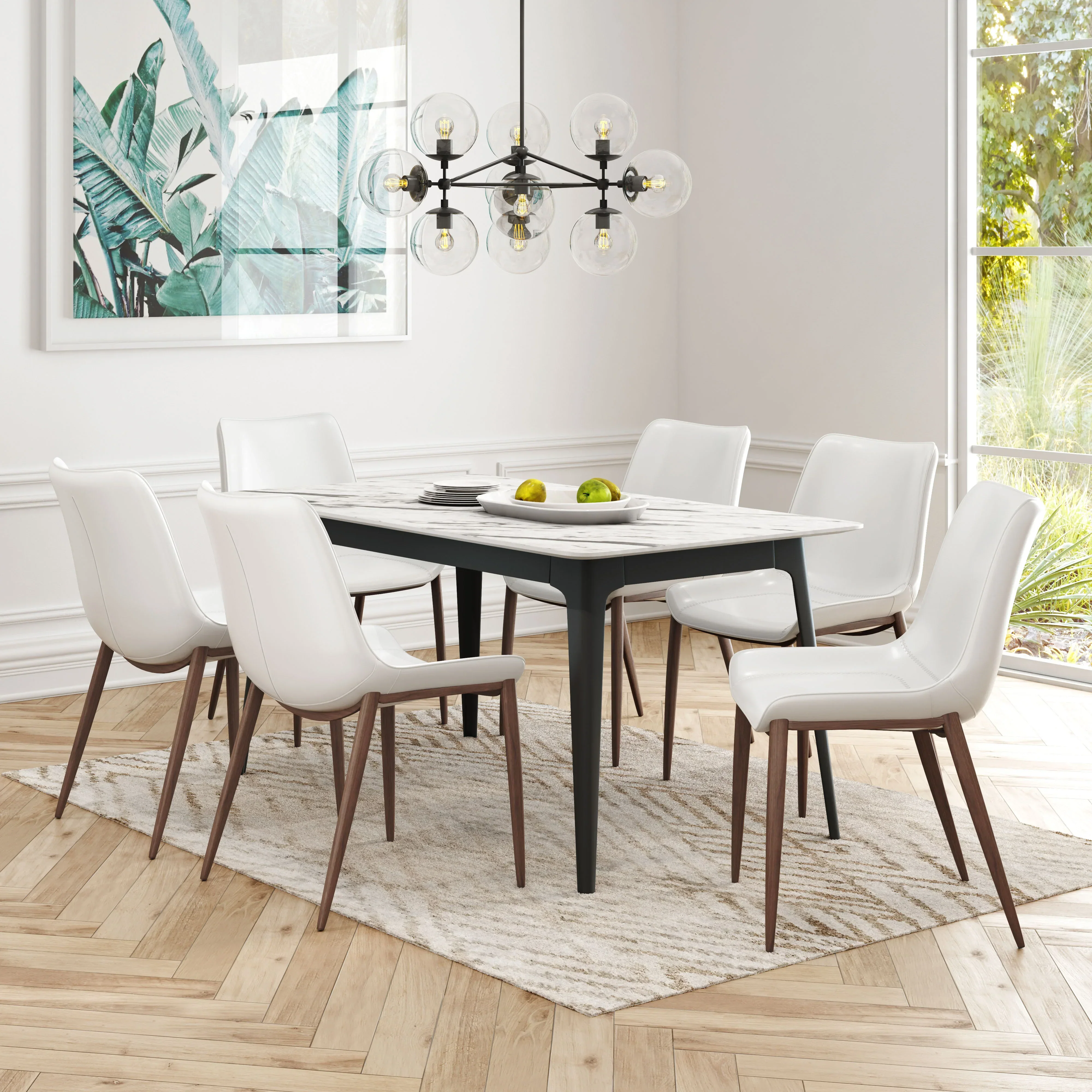 Magnus Dining Chair (Set of 2) White & Walnut - Image 3