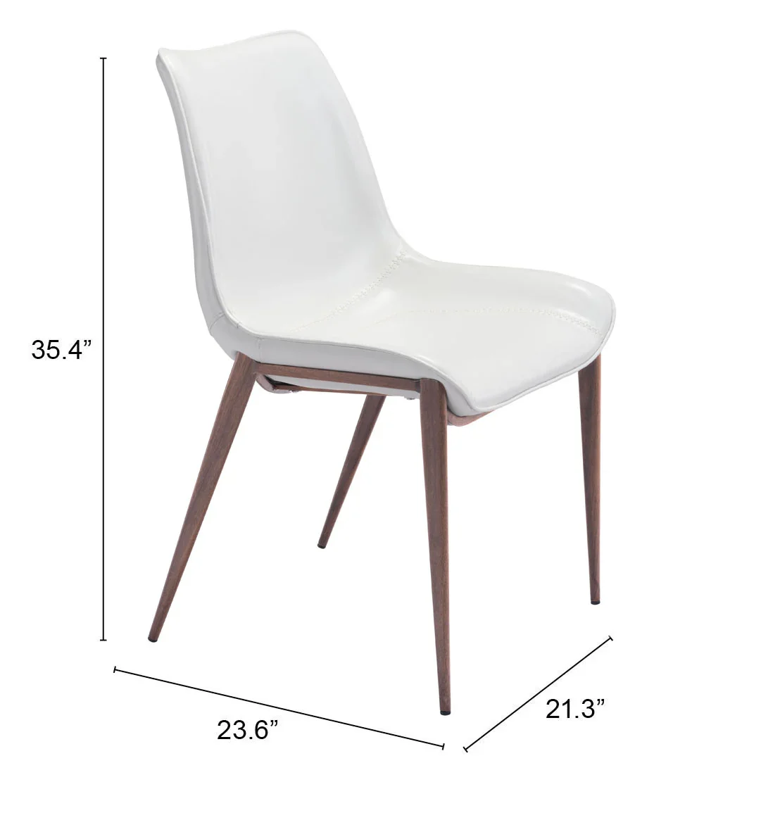 Magnus Dining Chair (Set of 2) White & Walnut - Image 7