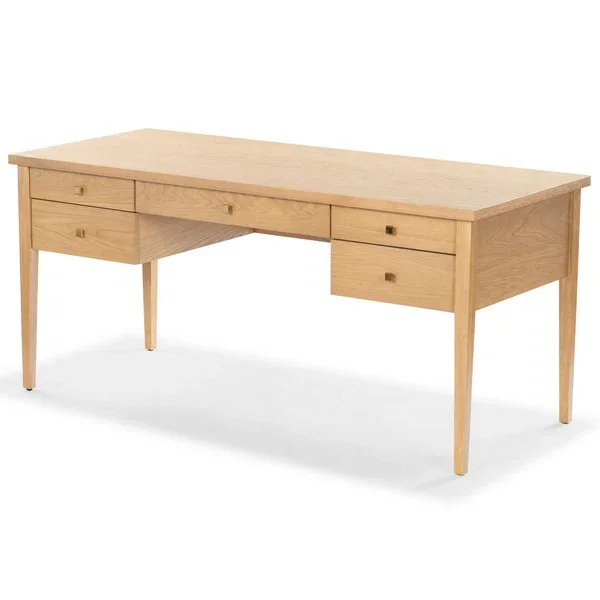 Makala 5 Drawer Wood Desk - Image 4