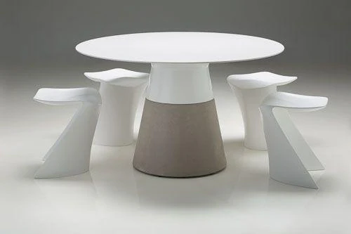 MALDIVES 63" Dining Table Round Concrete Base - Image 2