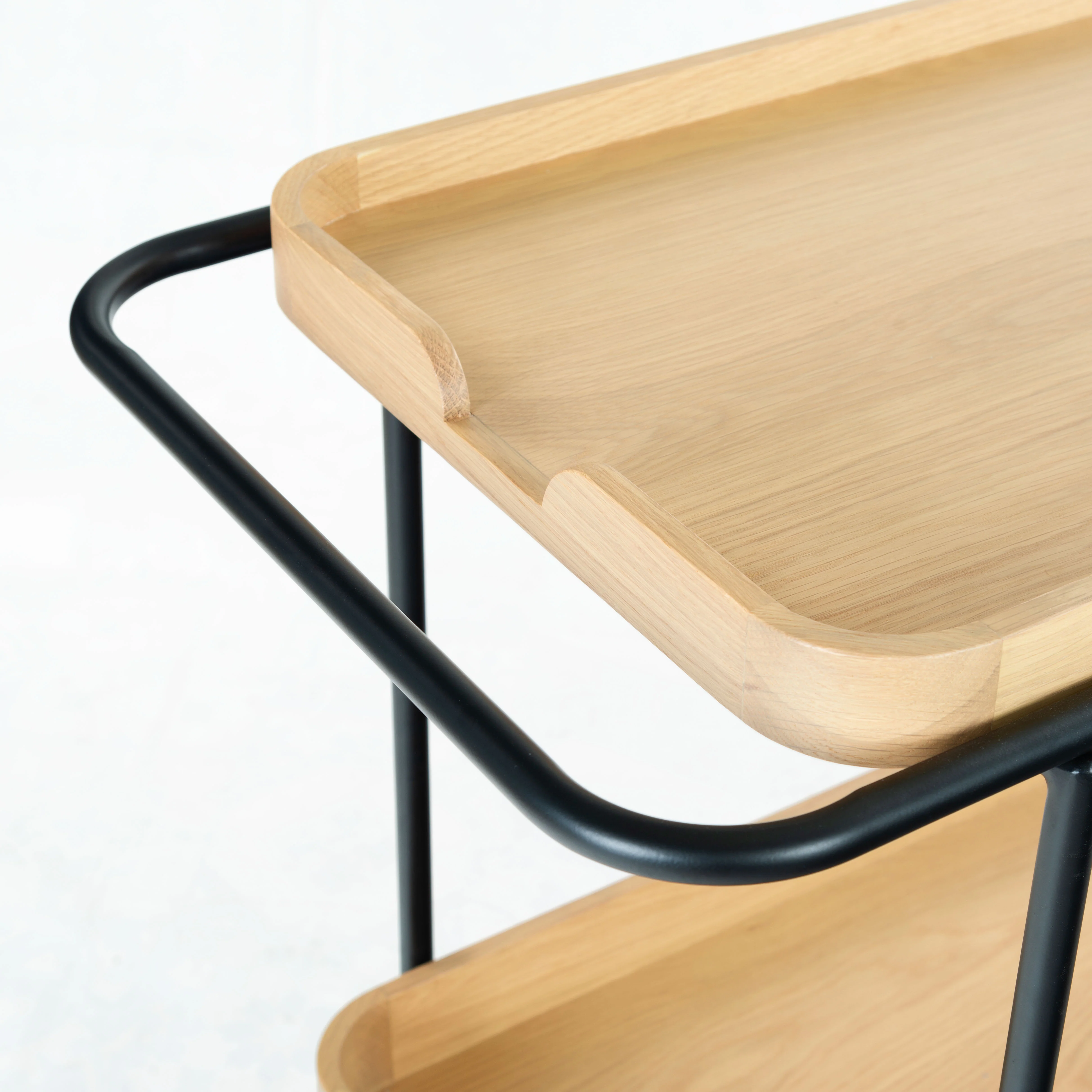 Malek Wood And Metal 2 Shelf Bar Cart - Image 4