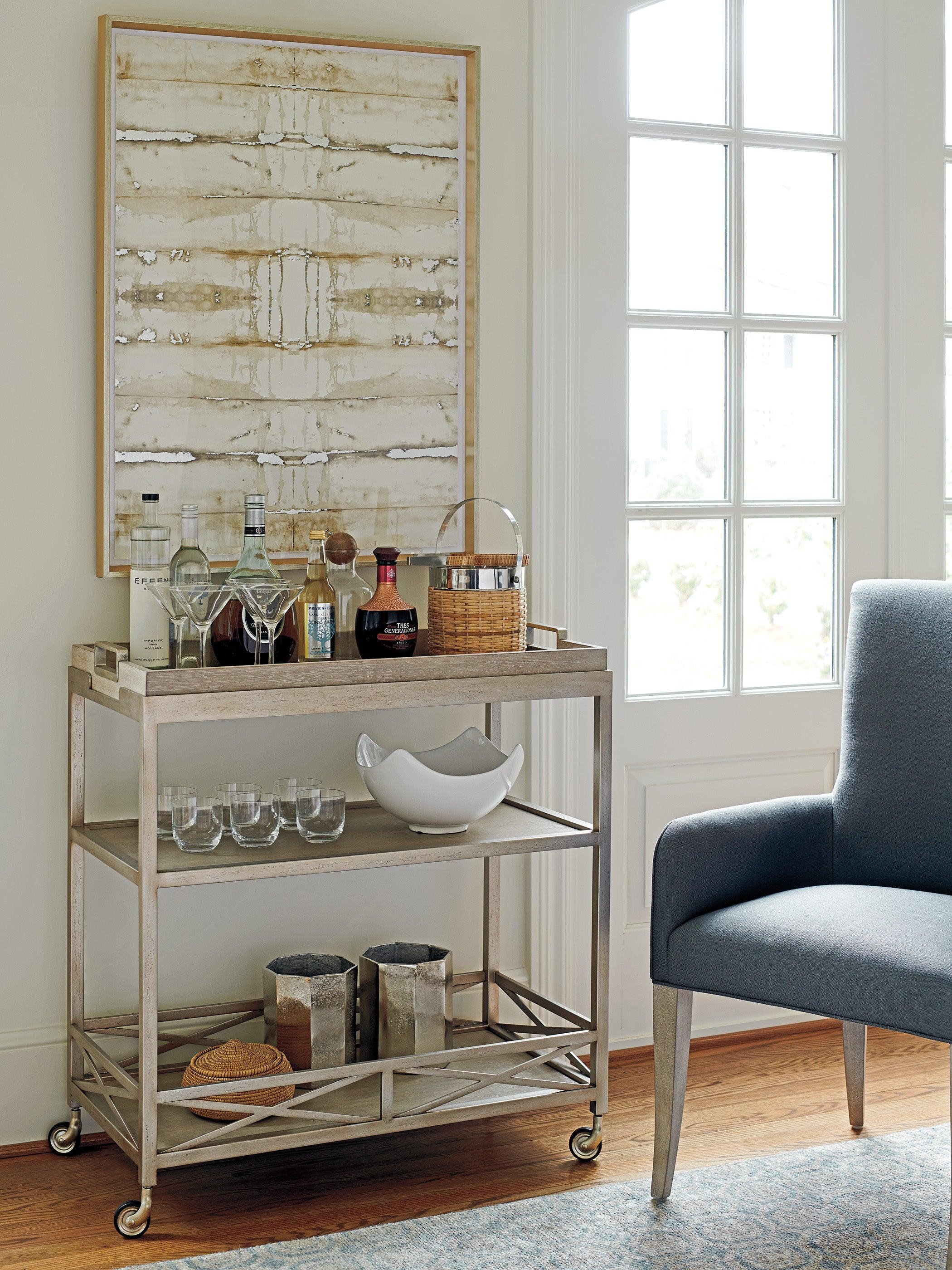 Malibu Anacapa Metal Bar Cart - Image 2