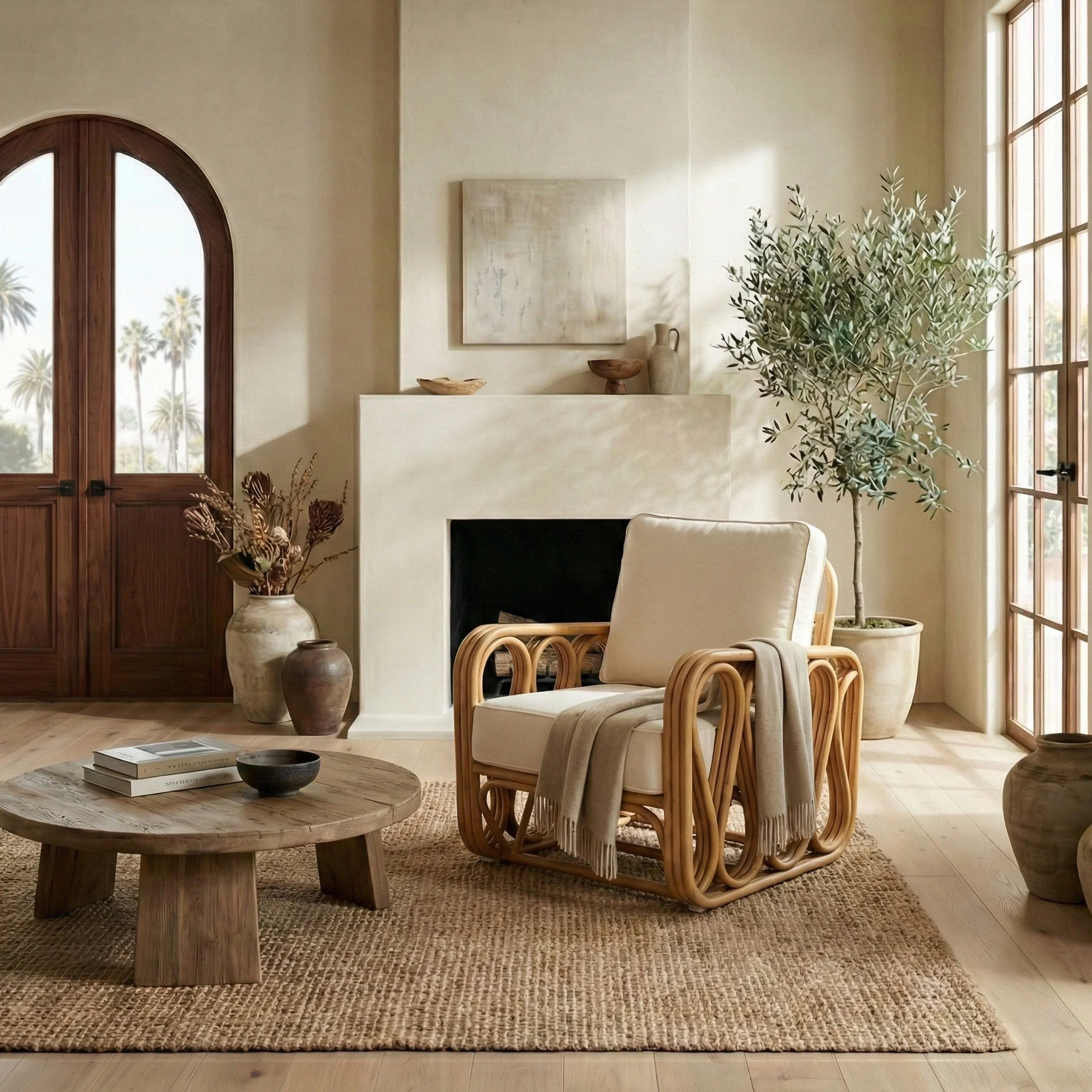 Malina Rattan Pole Accent Chair - Image 3