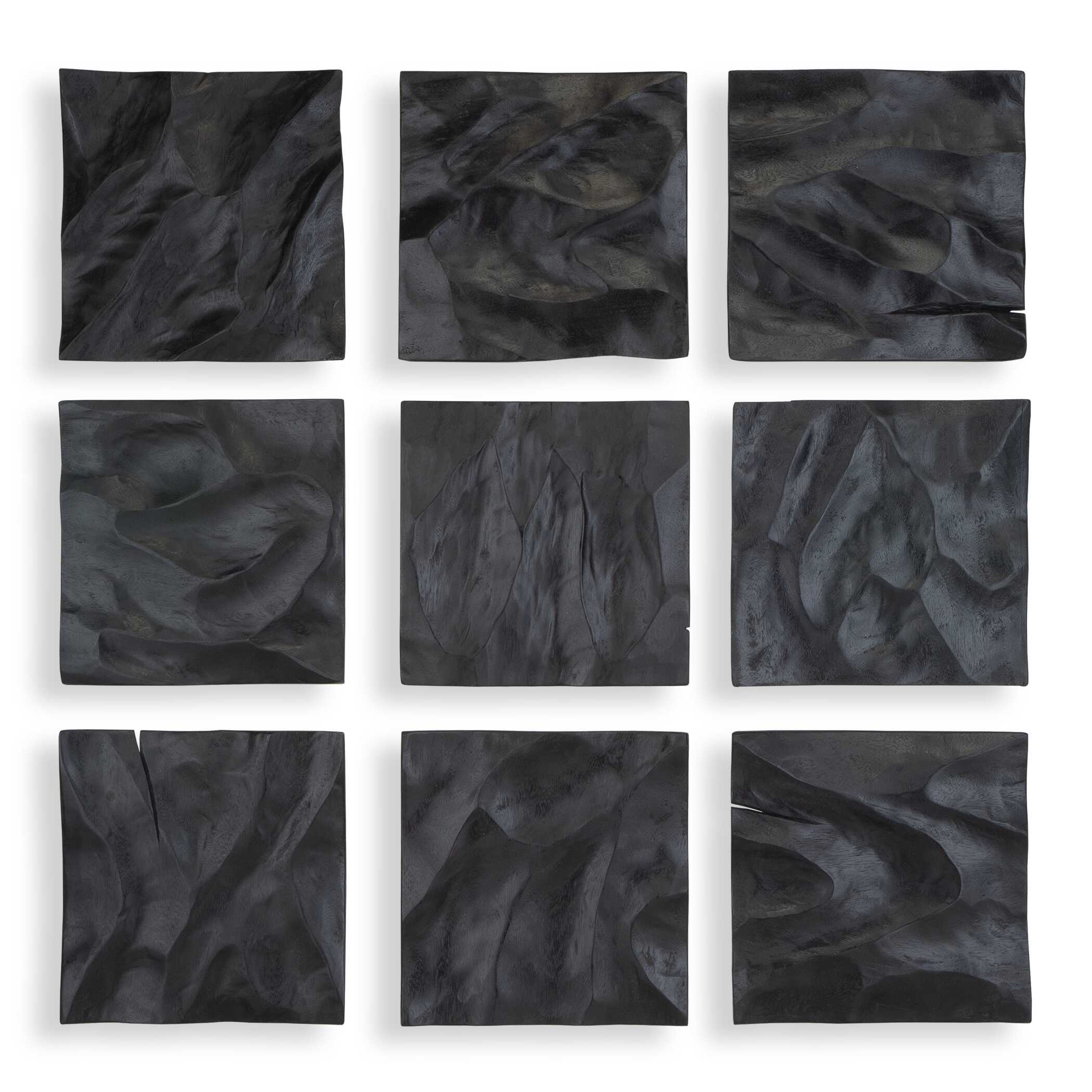 Malosi Black Wood Wall Decor - Set of 9