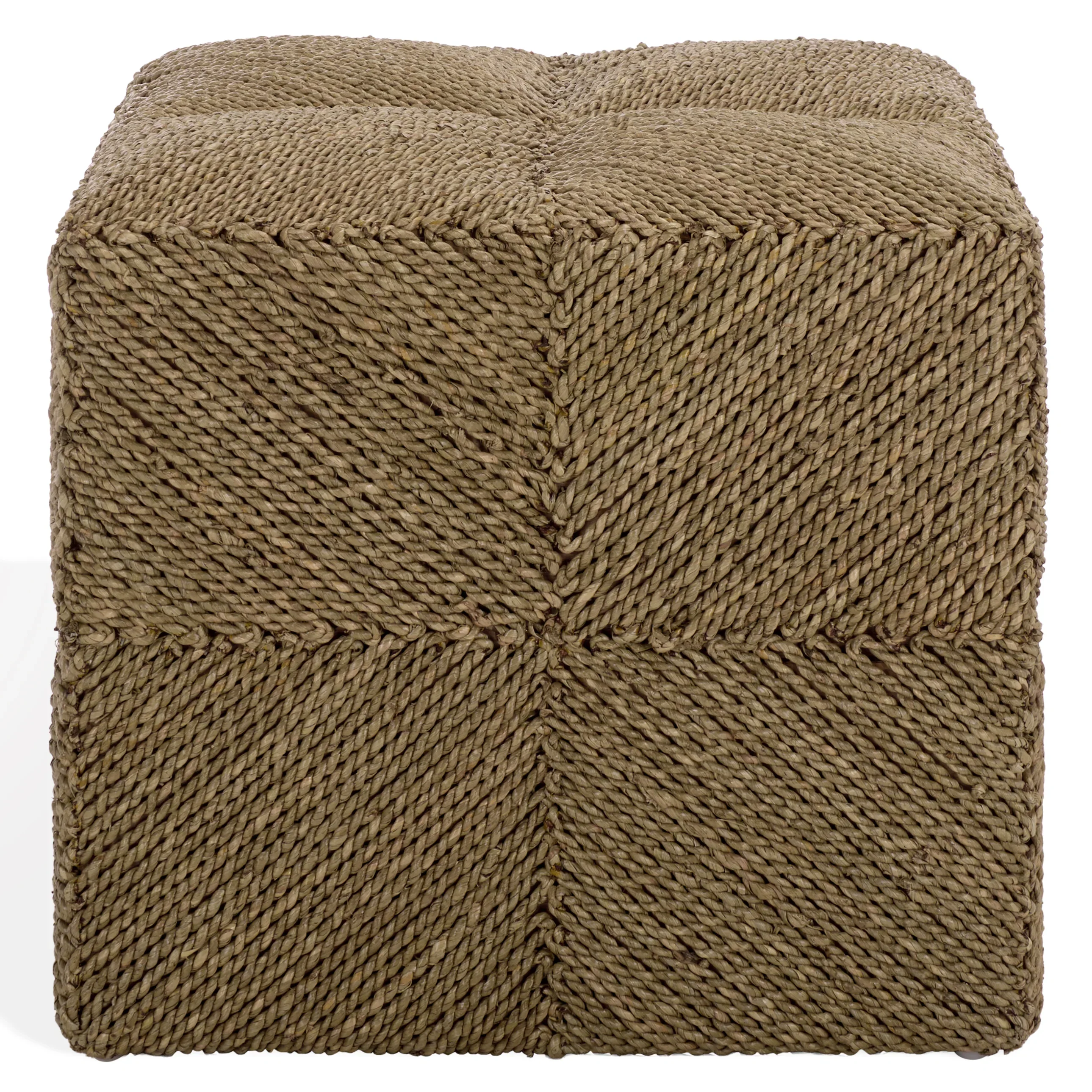 Malta Woven Seagrass Square Ottoman