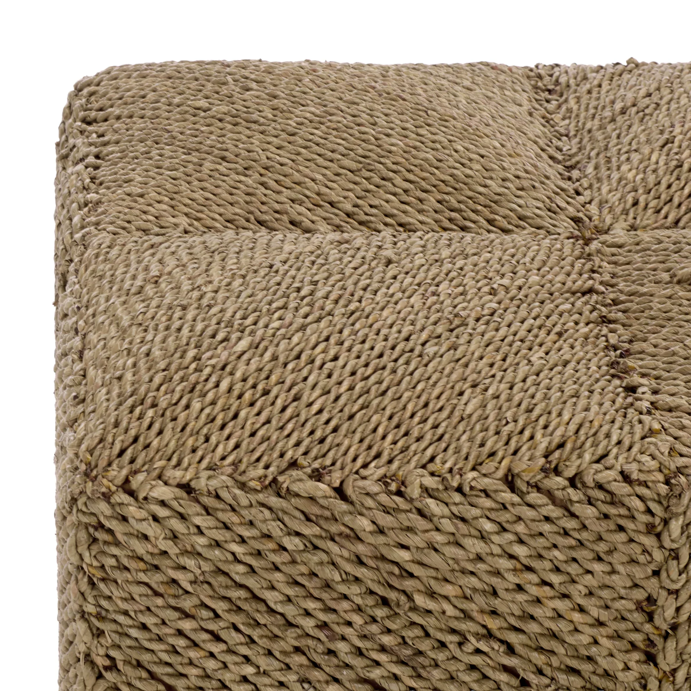 Malta Woven Seagrass Square Ottoman - Image 4