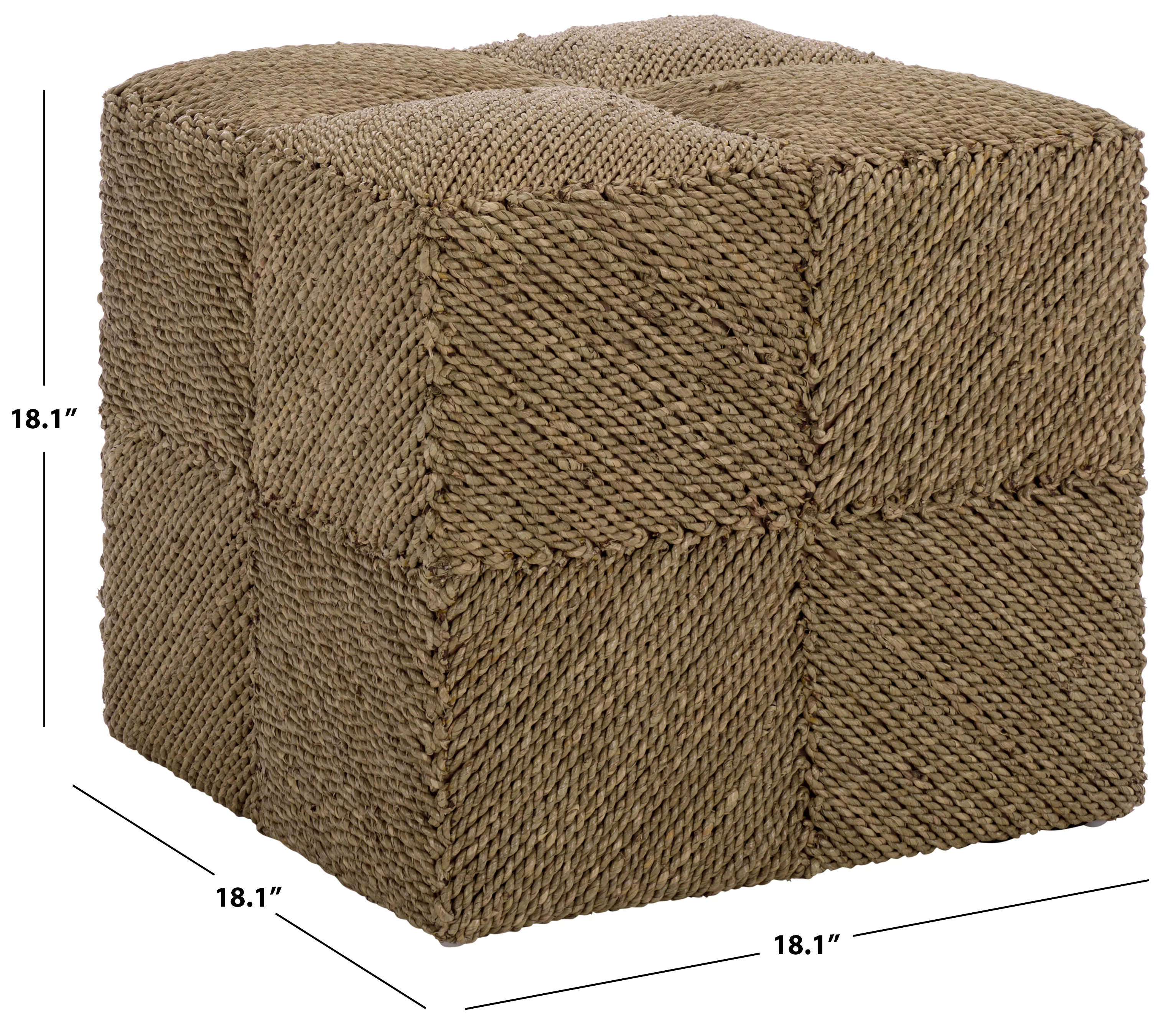 Malta Woven Seagrass Square Ottoman - Image 6