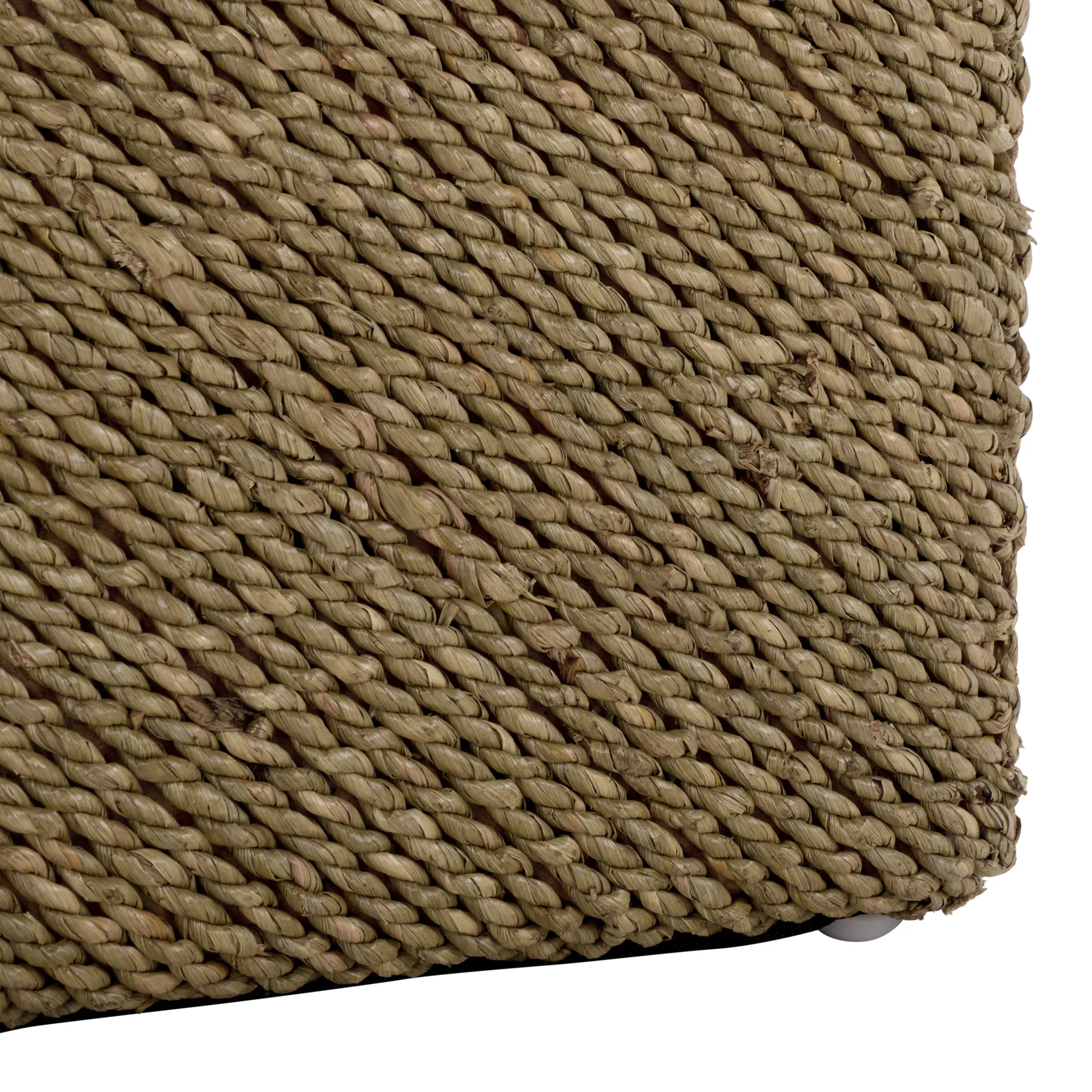 Malta Woven Seagrass Square Ottoman - Image 7