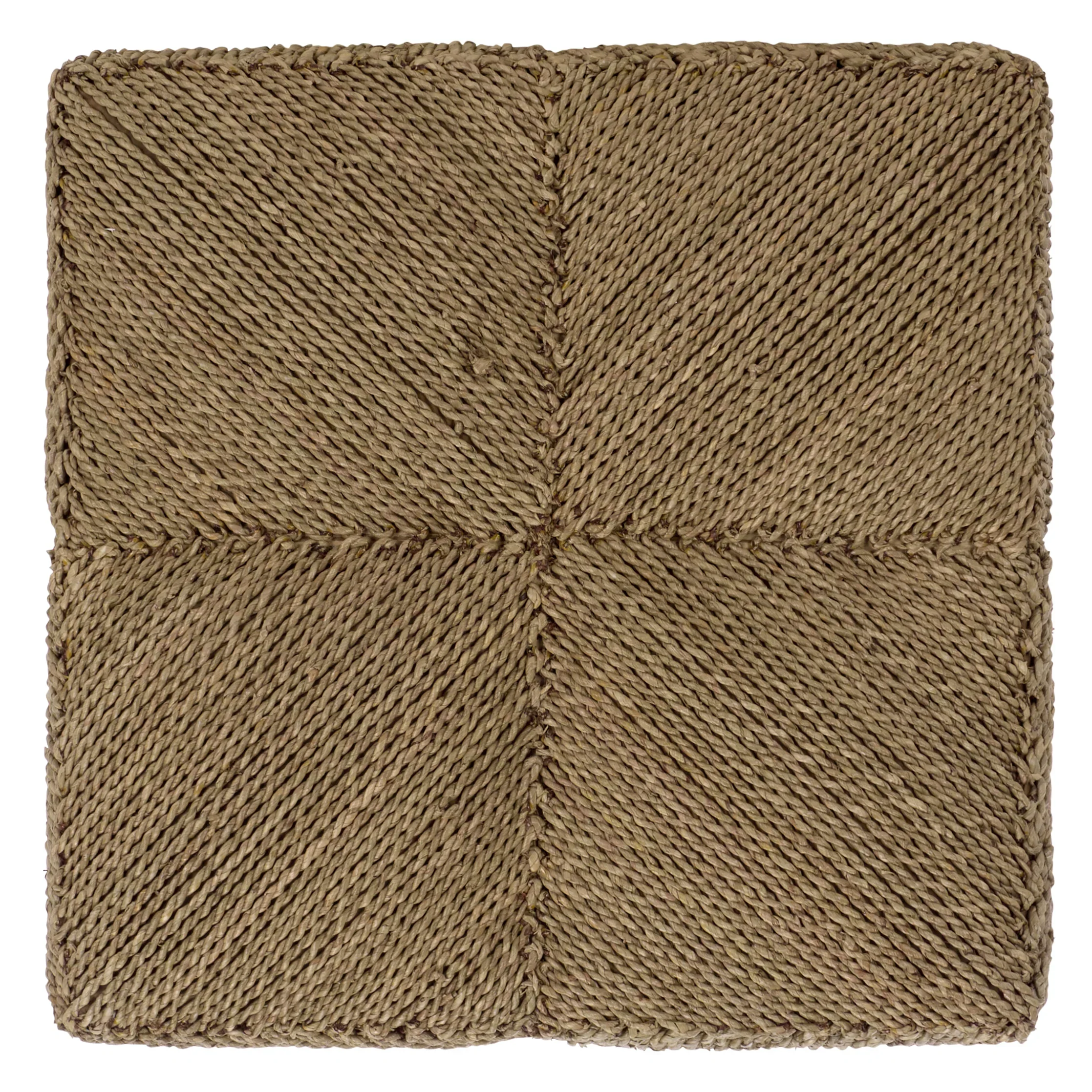 Malta Woven Seagrass Square Ottoman - Image 8
