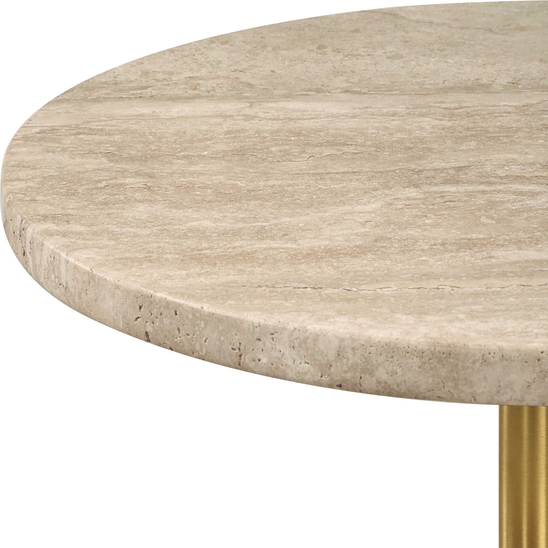 Malya Travertine Accent Table - Image 4