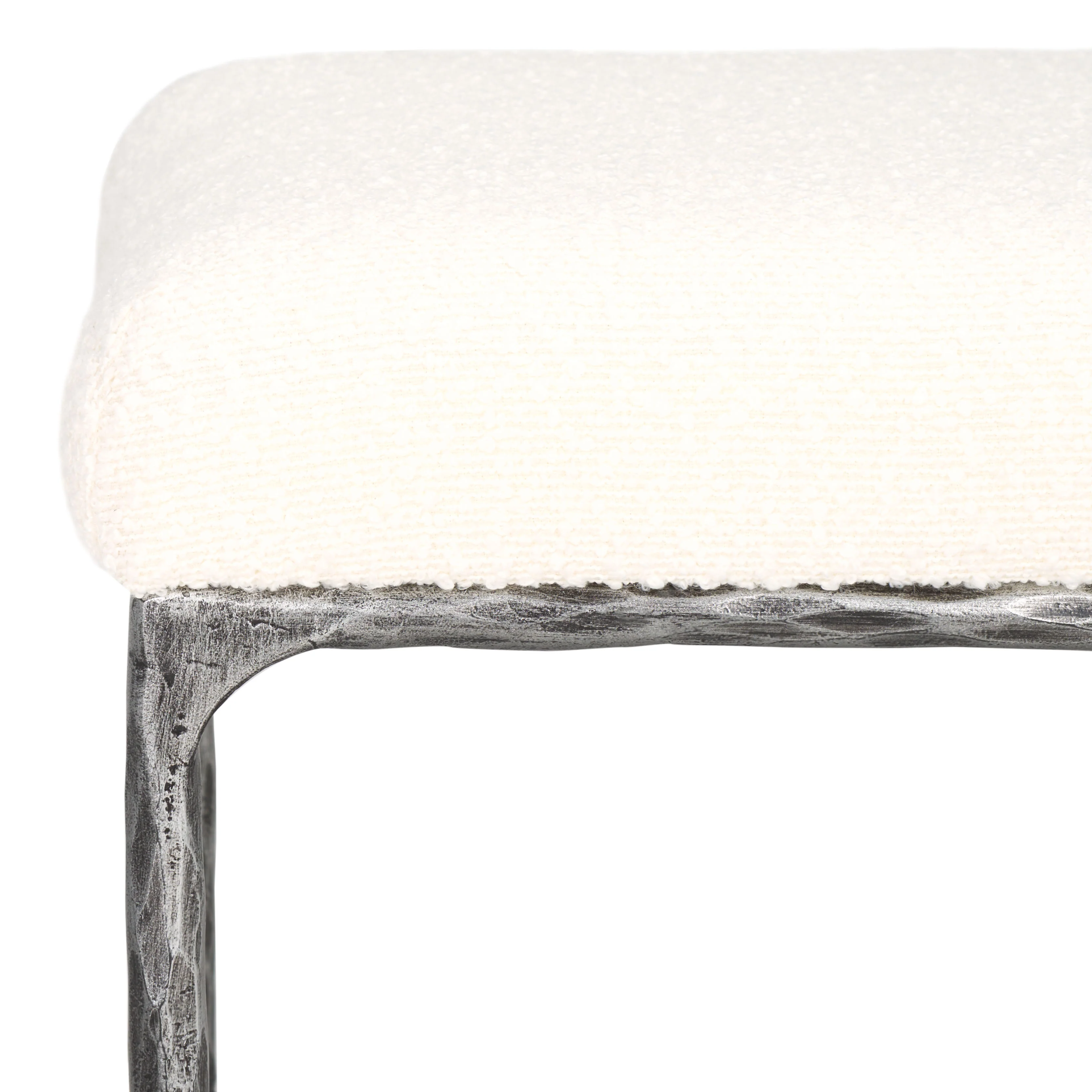 Mandy Boucle And Metal Ottoman - Image 4