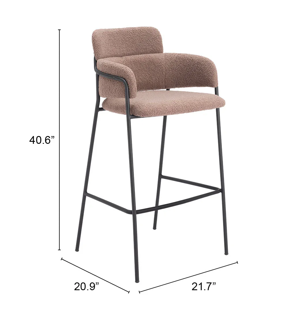 Marcel Barstool (Set of 2) Brown - Image 6