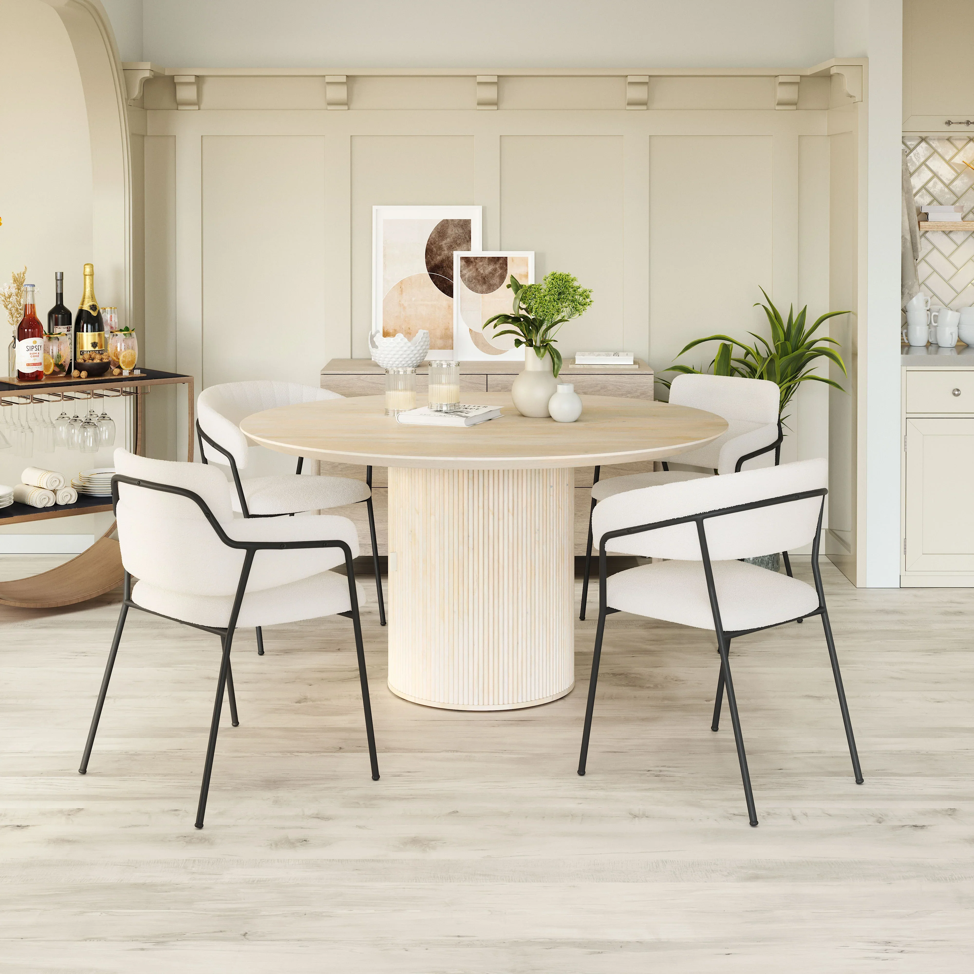 Marcel Dining Chair (Set of 2) Cream - Image 3