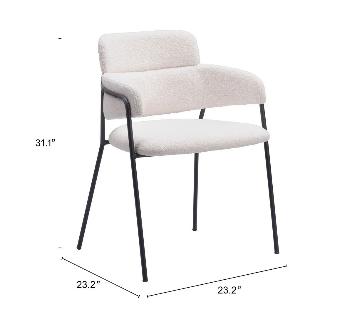 Marcel Dining Chair (Set of 2) Cream - Image 7