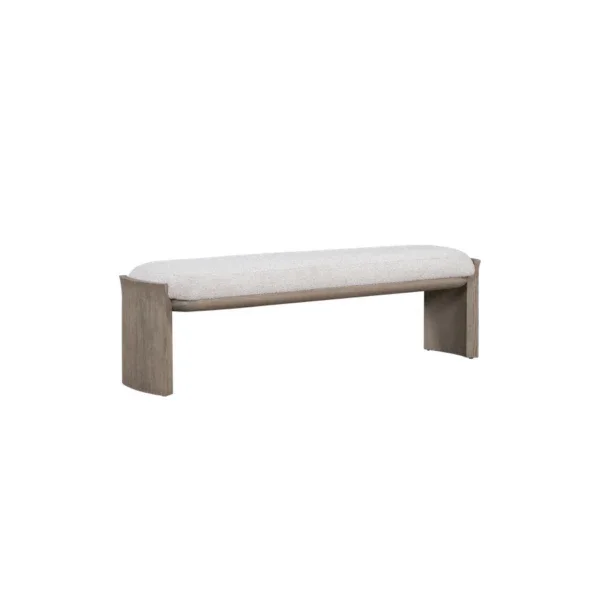 Margot Polyester Upholstered 60.5" White Bench