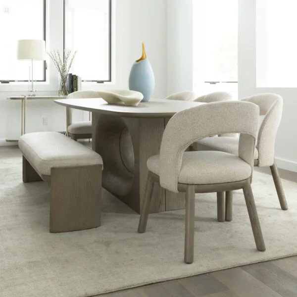Margot Polyester Upholstered 60.5" White Bench - Image 3