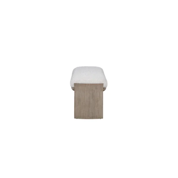 Margot Polyester Upholstered 60.5" White Bench - Image 4