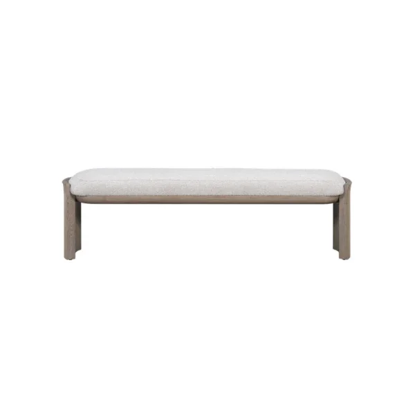 Margot Polyester Upholstered 60.5" White Bench - Image 5