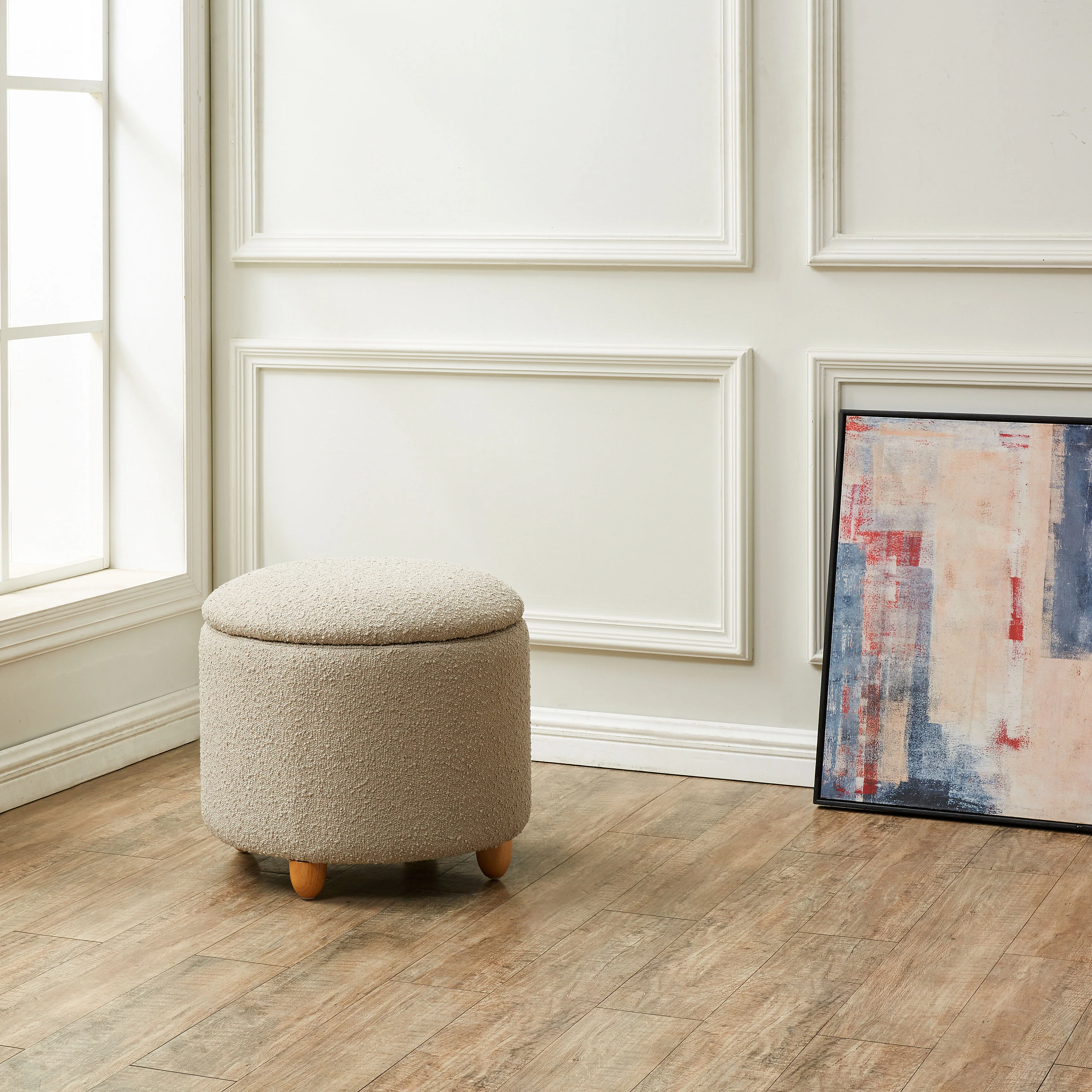 Mariabella Boucle Storage Ottoman - Image 2