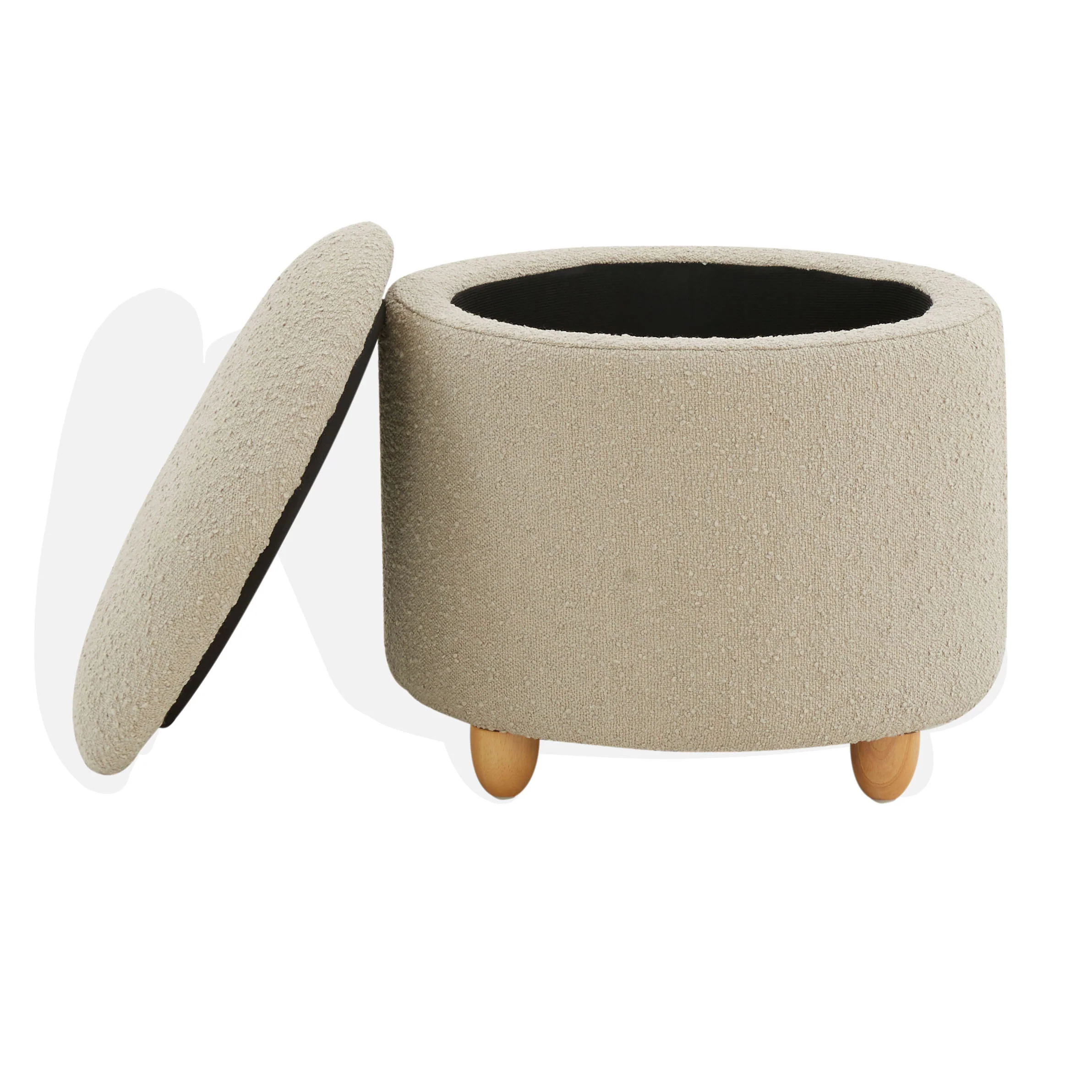 Mariabella Boucle Storage Ottoman - Image 4