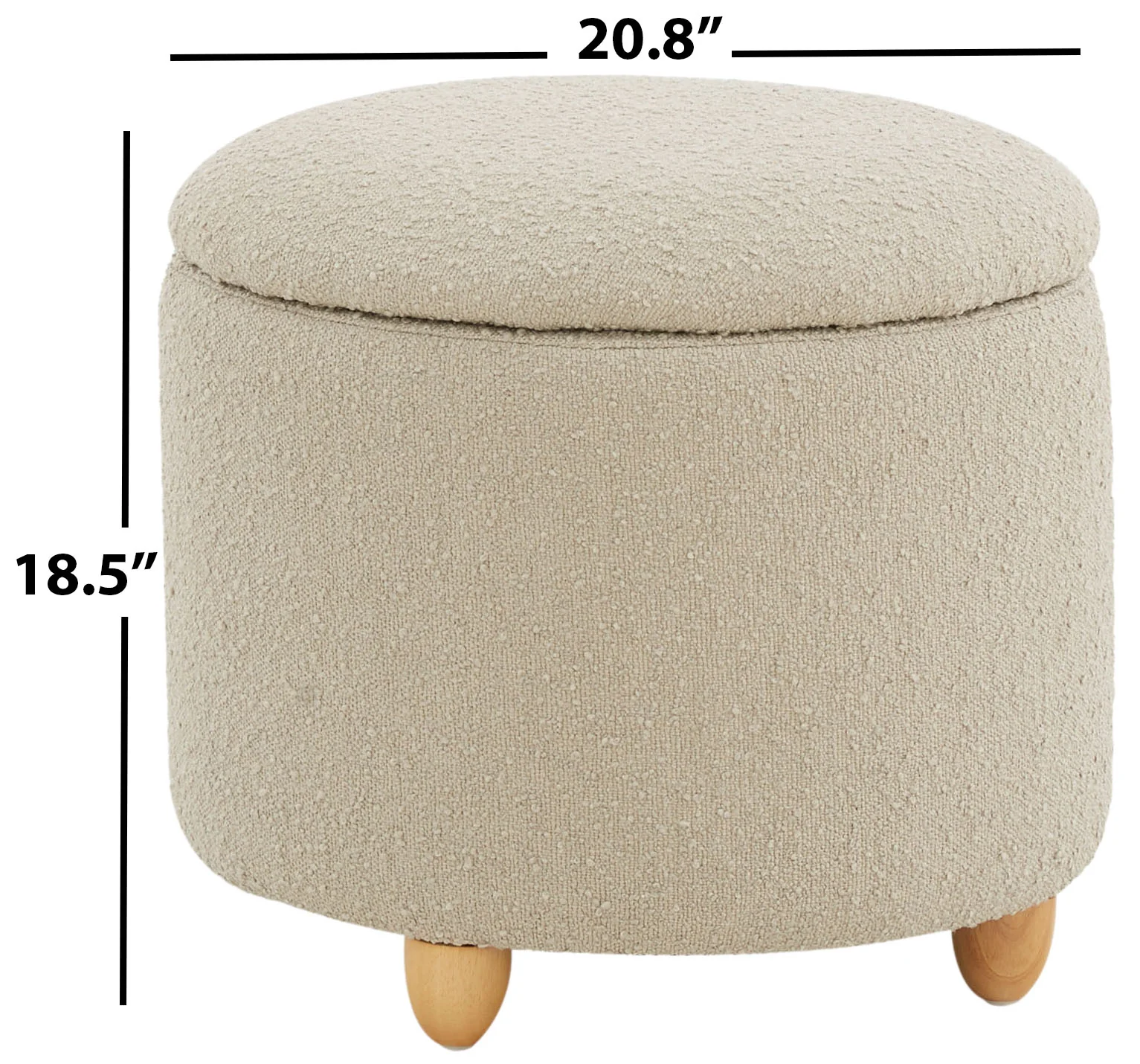 Mariabella Boucle Storage Ottoman - Image 7