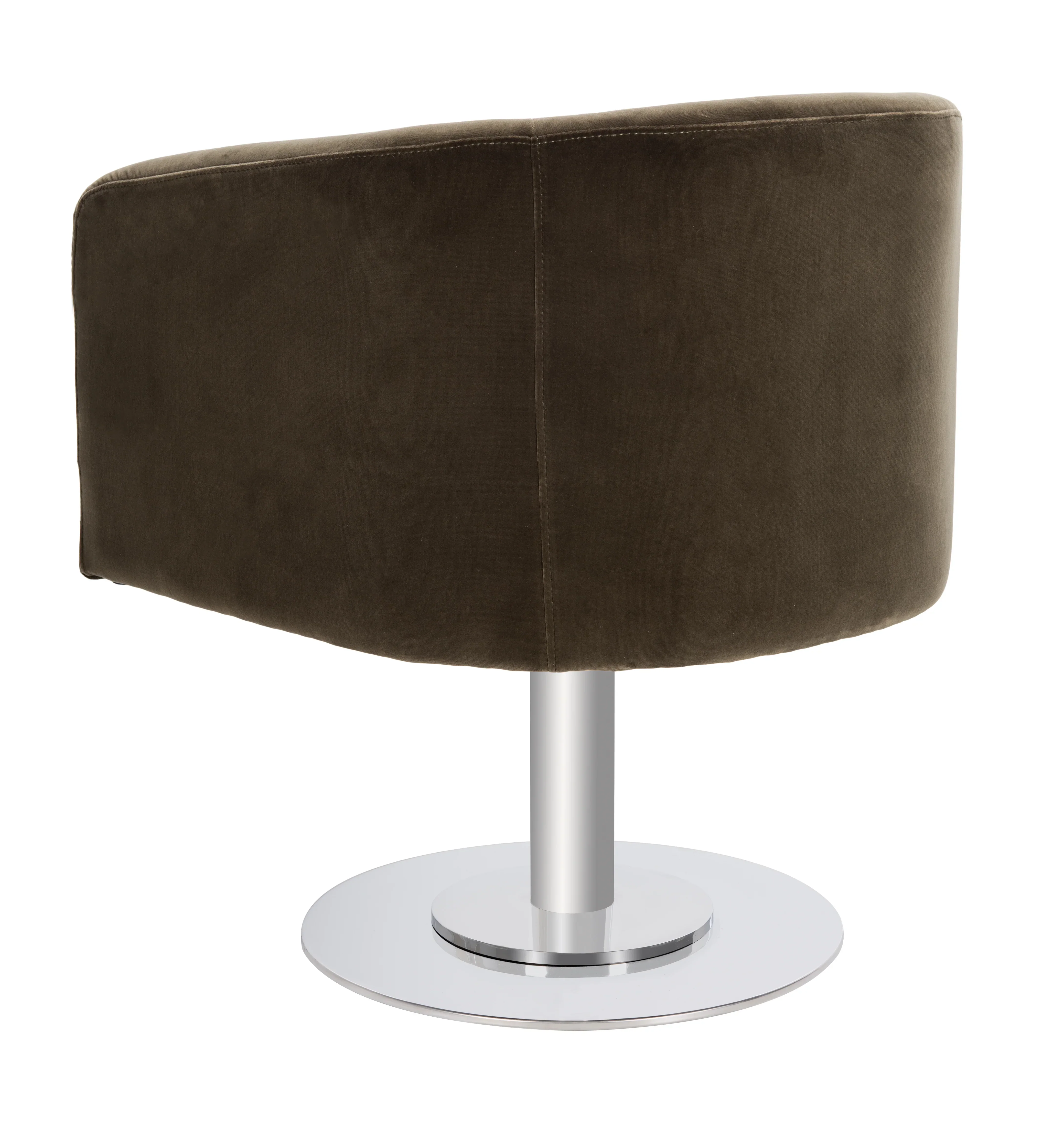 Marie Velvet Swivel Tub Chair/Olive/Steel - Image 6
