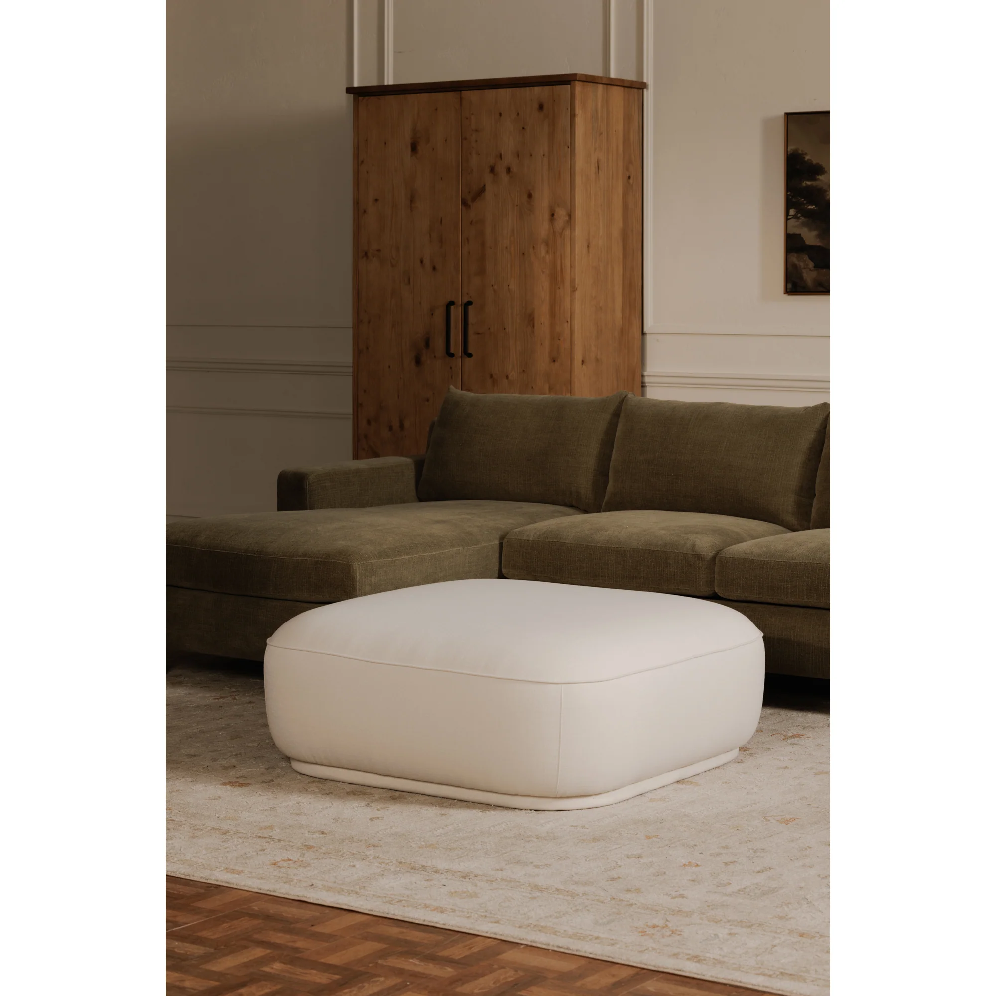 Marion Square Ottoman White - Image 2