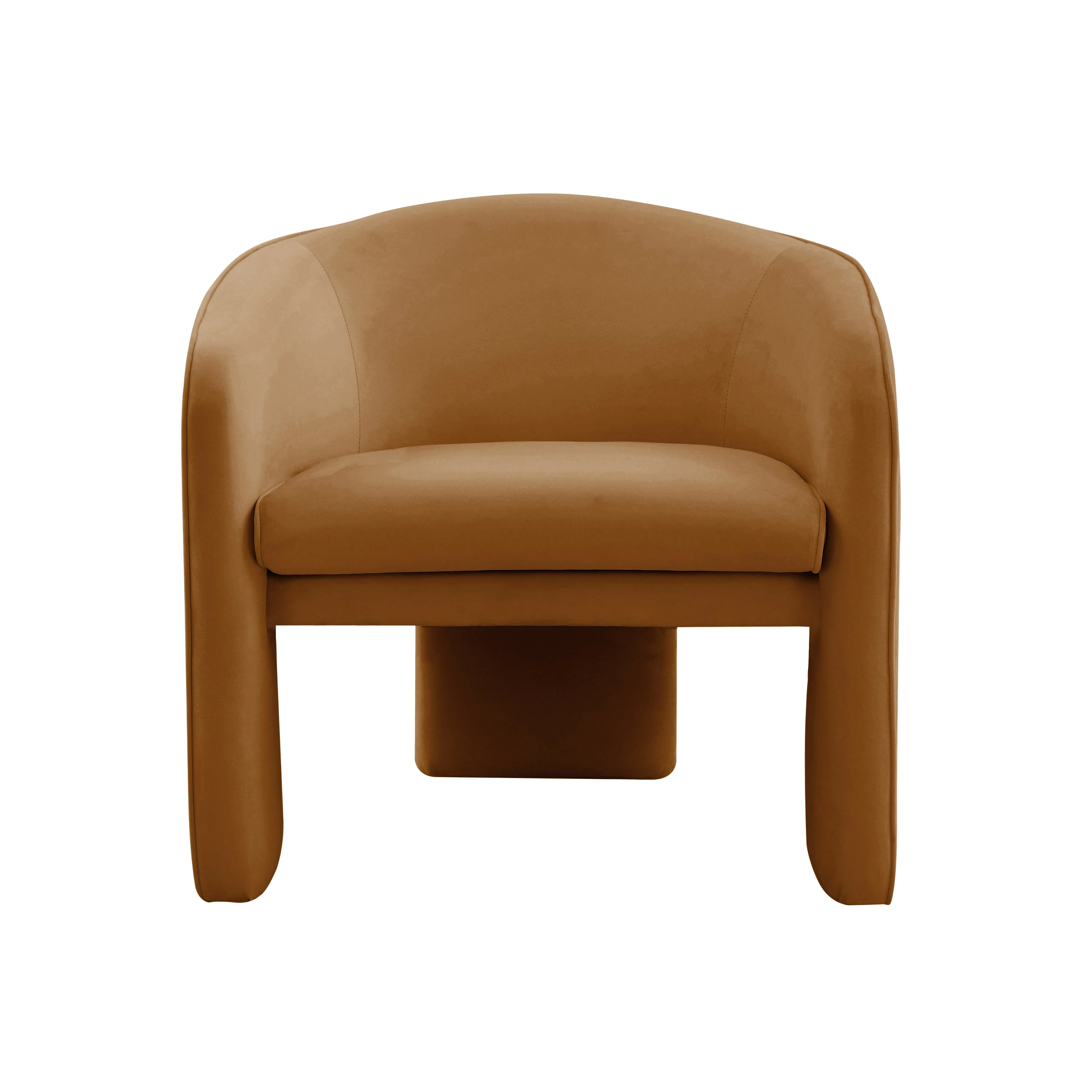 Marla Cognac Velvet Accent Chair - Image 3