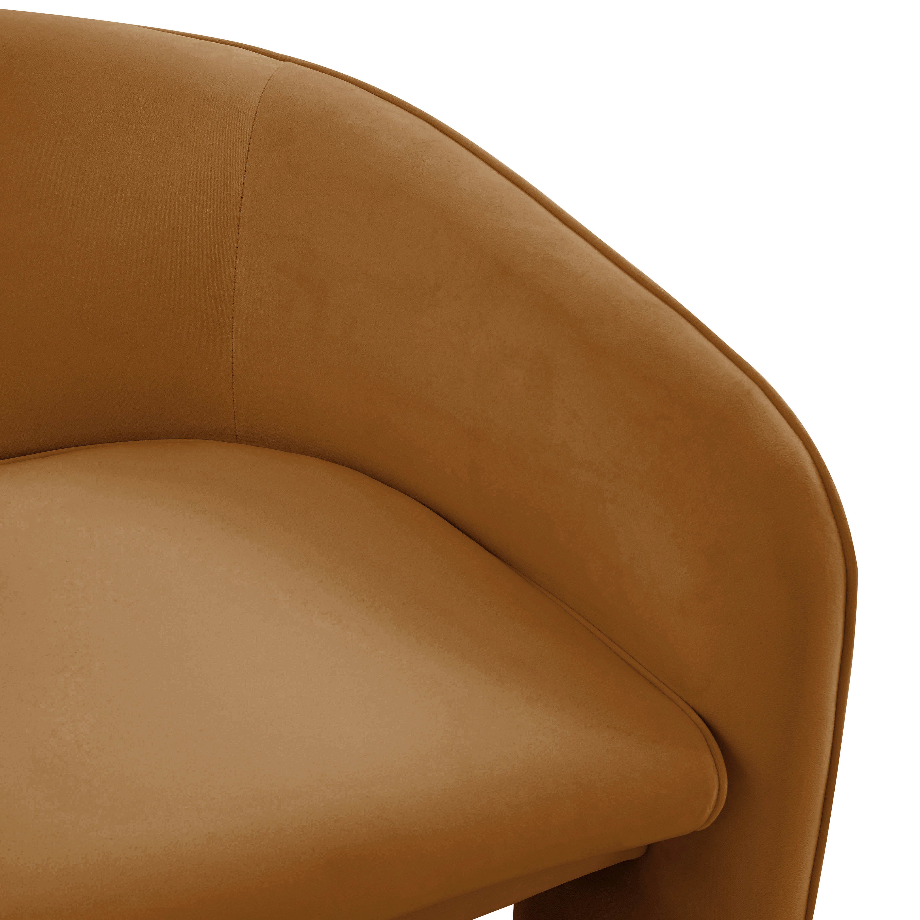 Marla Cognac Velvet Accent Chair - Image 5