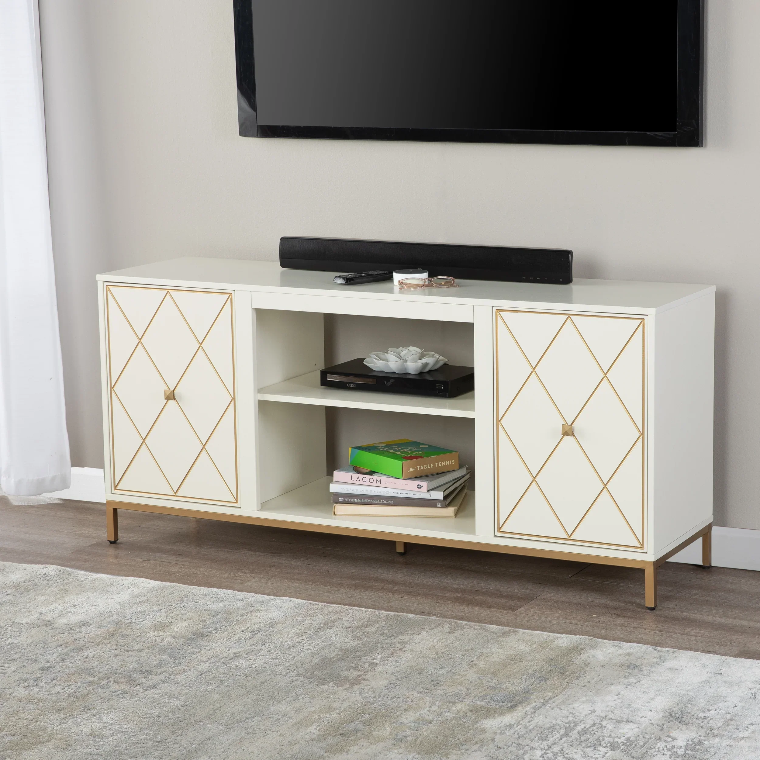 Marradi Media Console w/ Storage - Cream - Image 2