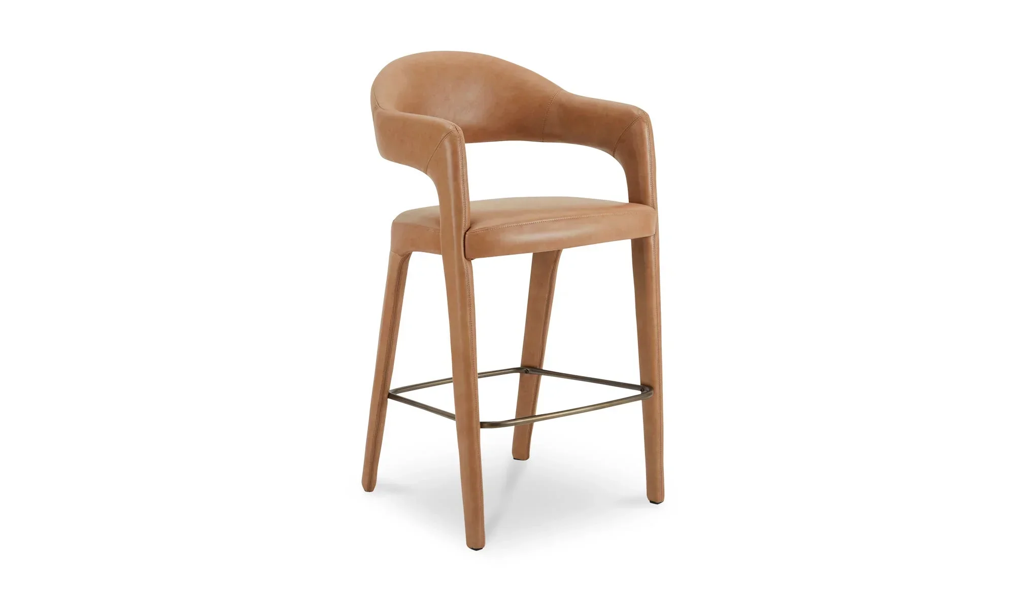 Martens Bar Stool Brown Leather - Set of 2