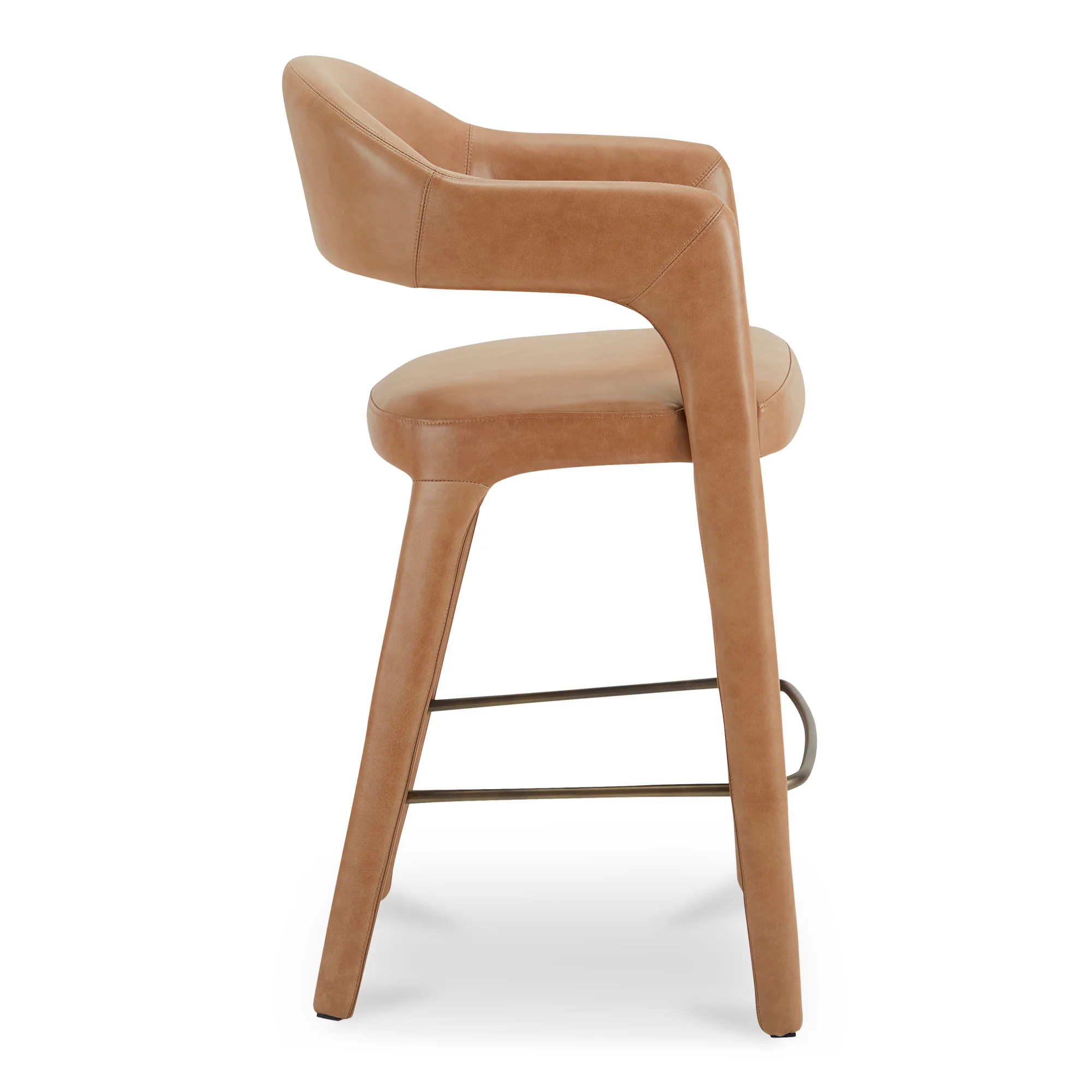 Martens Bar Stool Brown Leather - Set of 2 - Image 3