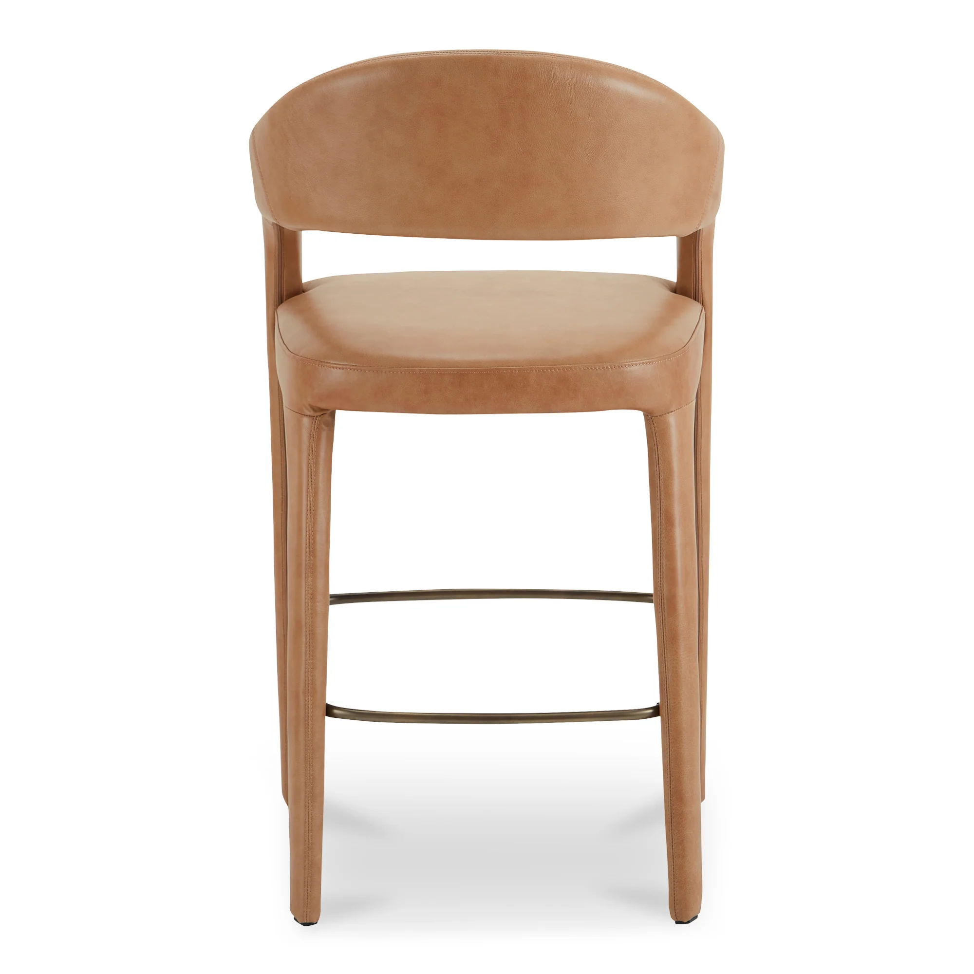 Martens Bar Stool Brown Leather - Set of 2 - Image 4